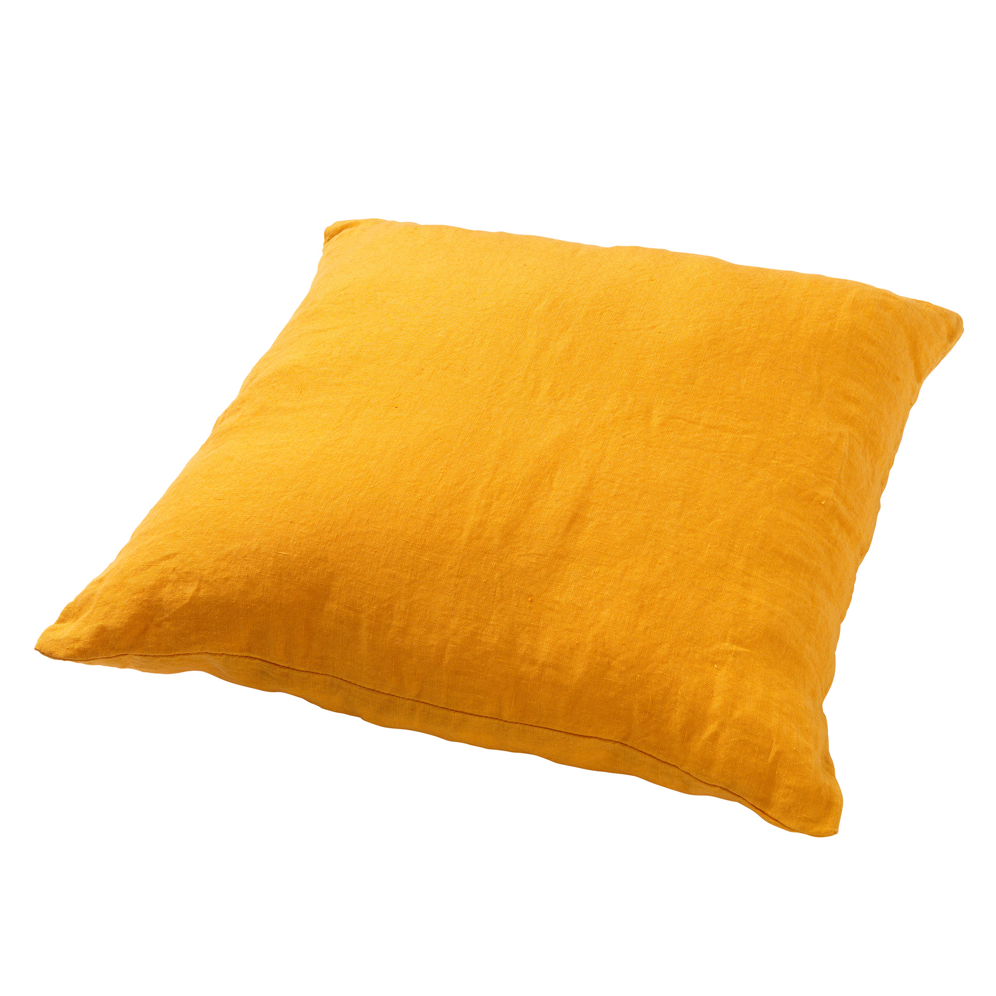 LINN - Kussenhoes 45x45 cm - 100% linnen - effen kleur - Golden Glow - geel