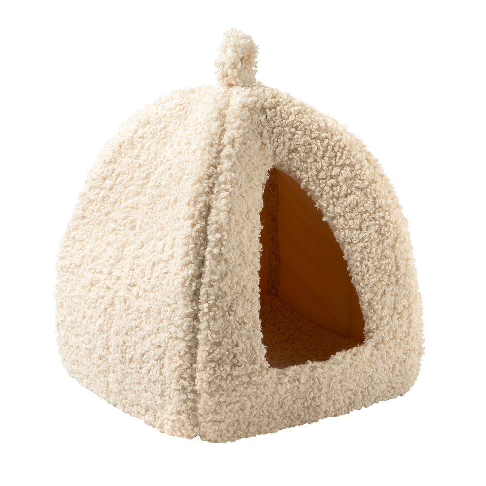 BIBI - dierenmand 32x32x42 cm - hond/kat - teddystof - beige