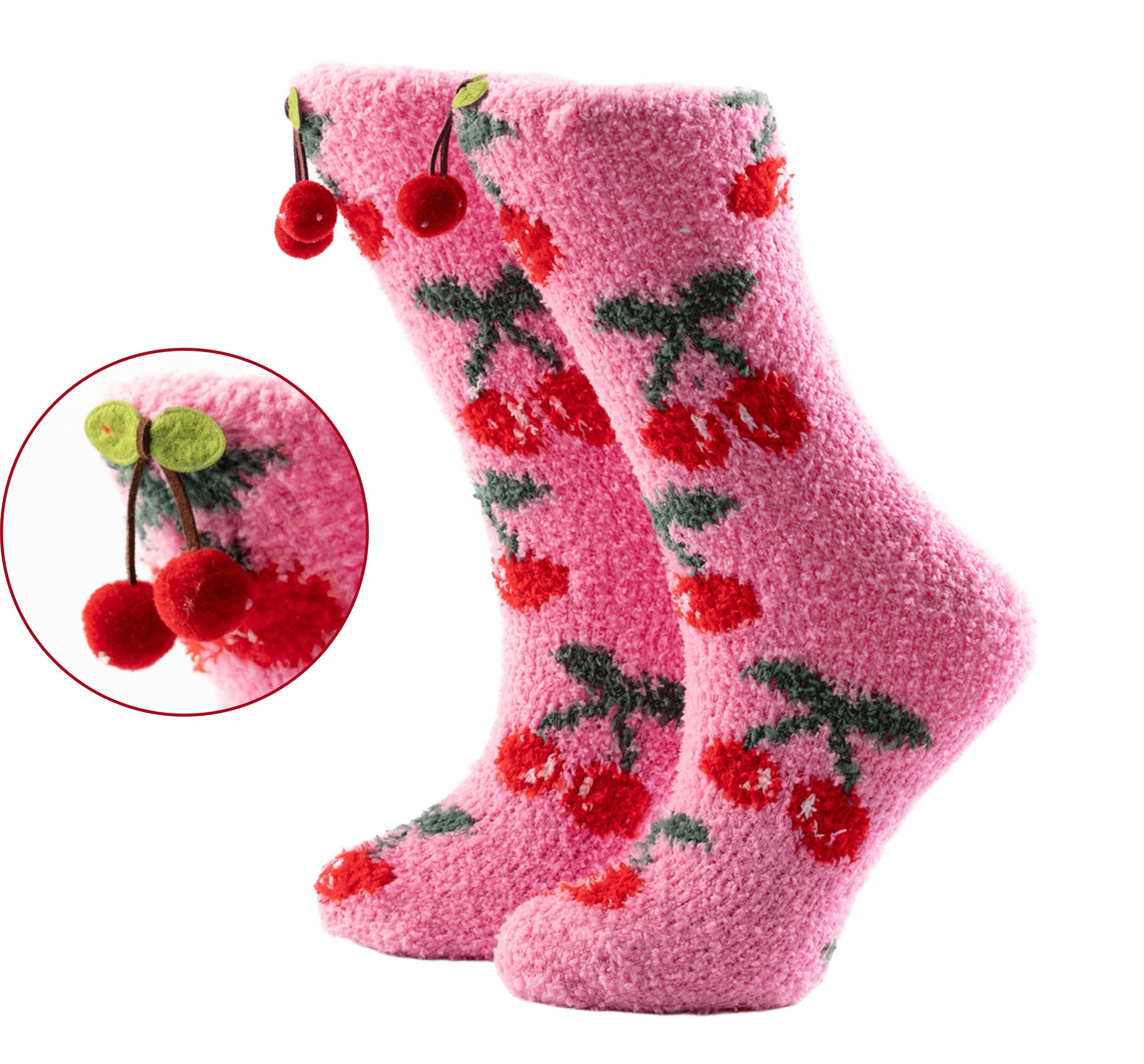 FUNNY CHERRY  huissokken - one size - Rosebloom - roze