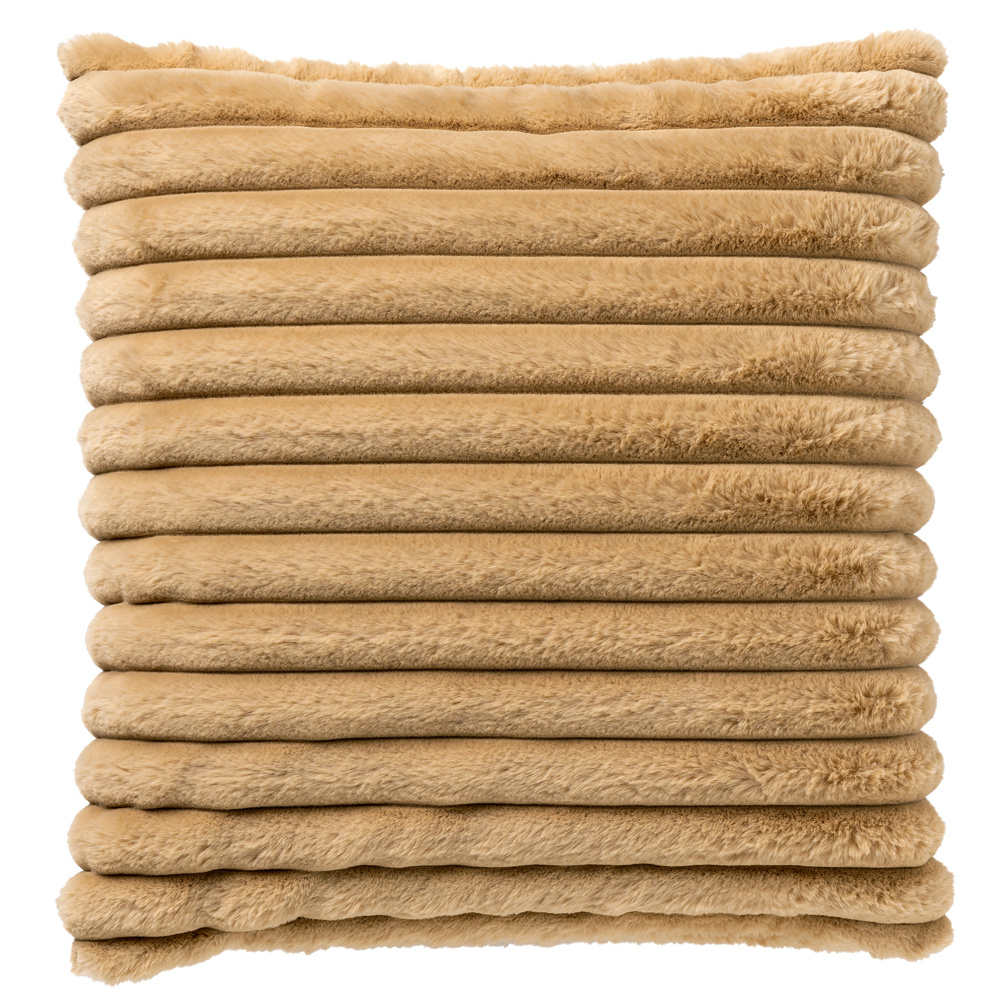 HAZEL - Kussenhoes 50x50 cm - effen kleur - strepen - heerlijk zacht - Semolina - beige