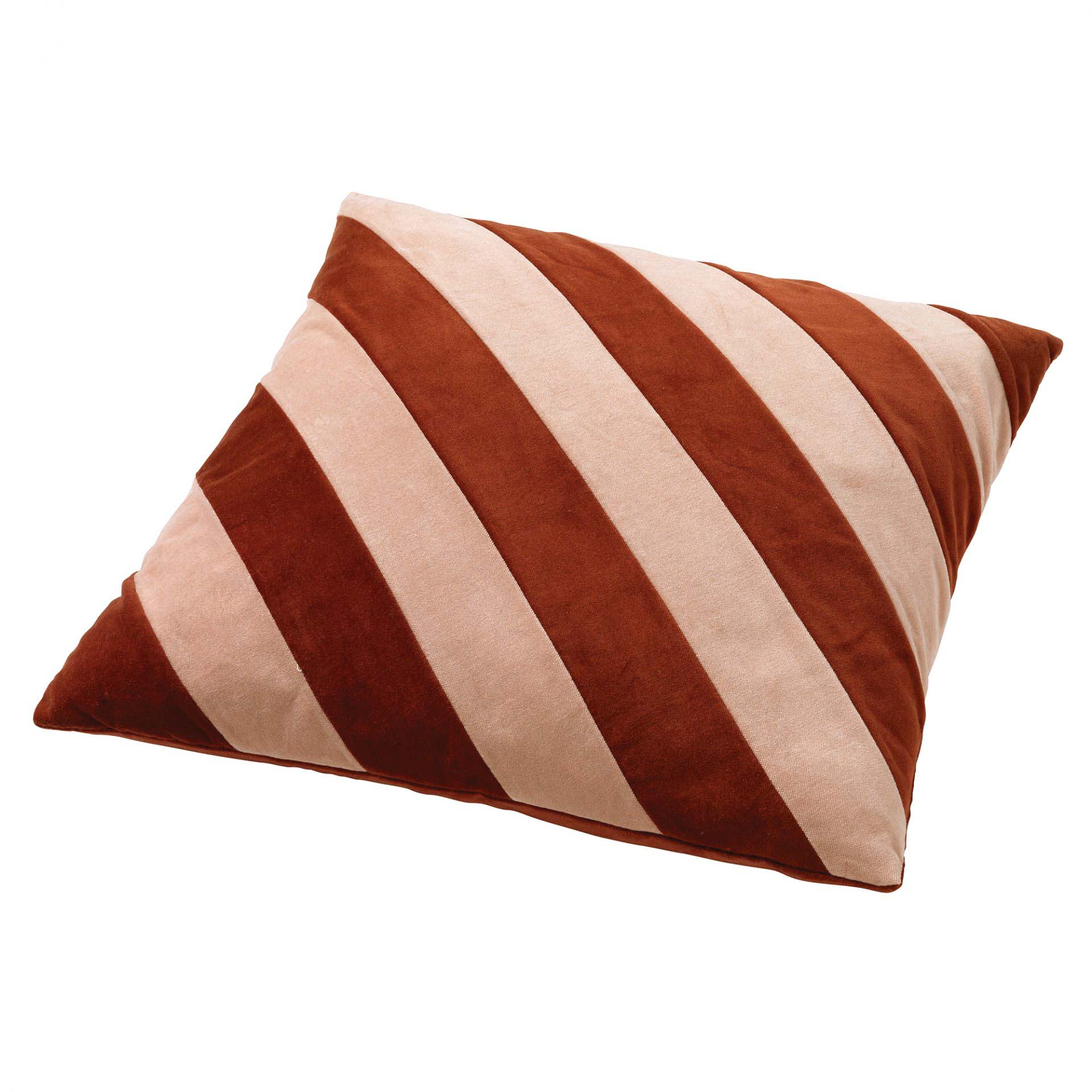 PEBBE - Sierkussen velvet 45x45 cm - muted clay - roze - oranje - strepen - color blocking PEBBE - Sierkussen velvet 45x45 cm - muted clay - roze - oranje - strepen - color blocking