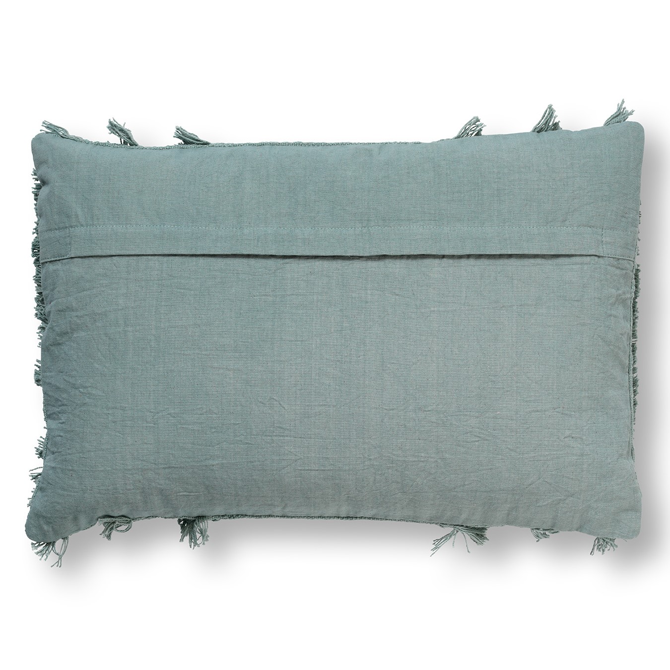 FARA - Sierkussen 40x60 cm - 100% katoen - met franjes - Jadeite - lichtgroen FARA - Sierkussen 40x60 cm - 100% katoen - met franjes - Jadeite - lichtgroen