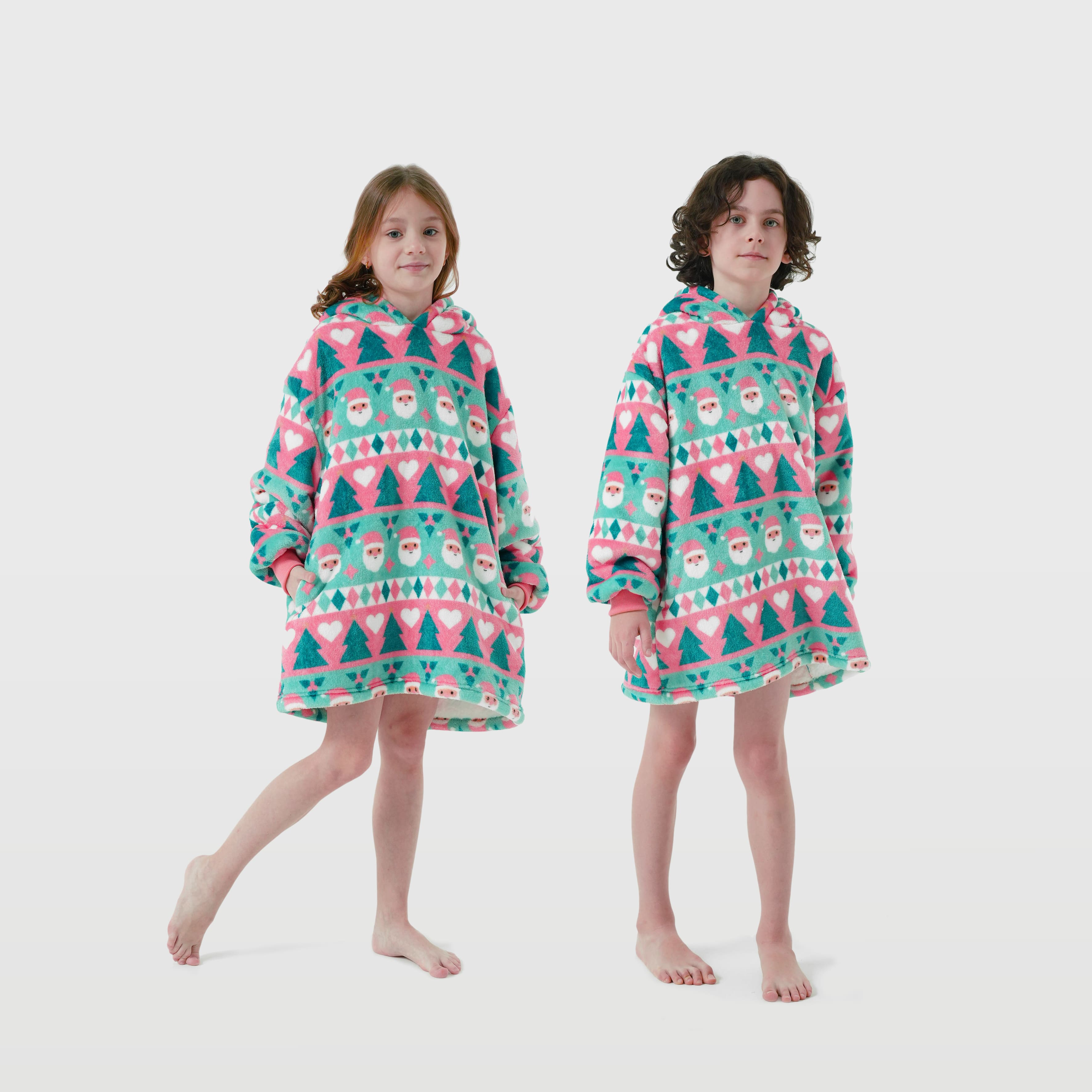 JOLLLY SANTA - Hoodie for kids 50x70 cm - Geranium Pink - pink