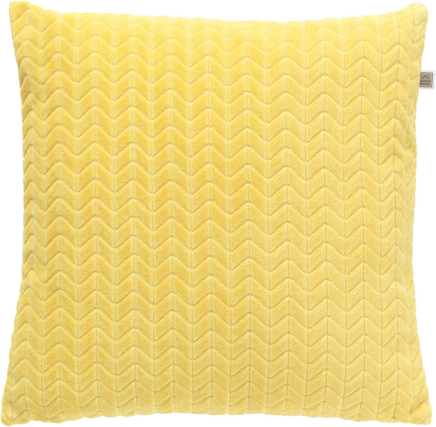 QUIN - Sierkussen 45x45 cm - lemon / geel - zigzag