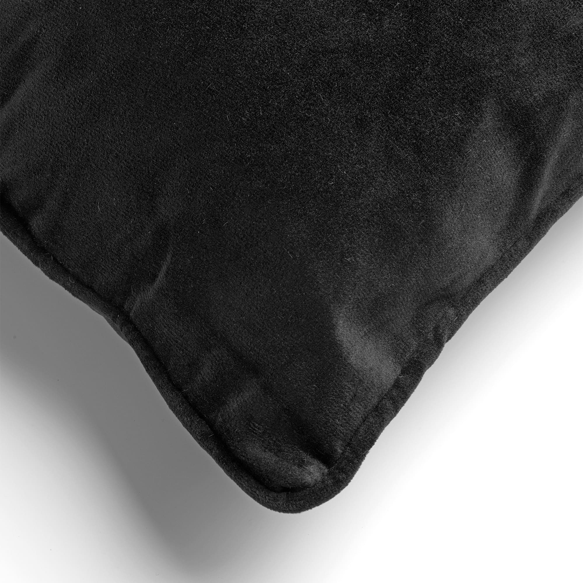 FINN - Sierkussen 45x45 cm - velvet - effen kleur - Raven - zwart