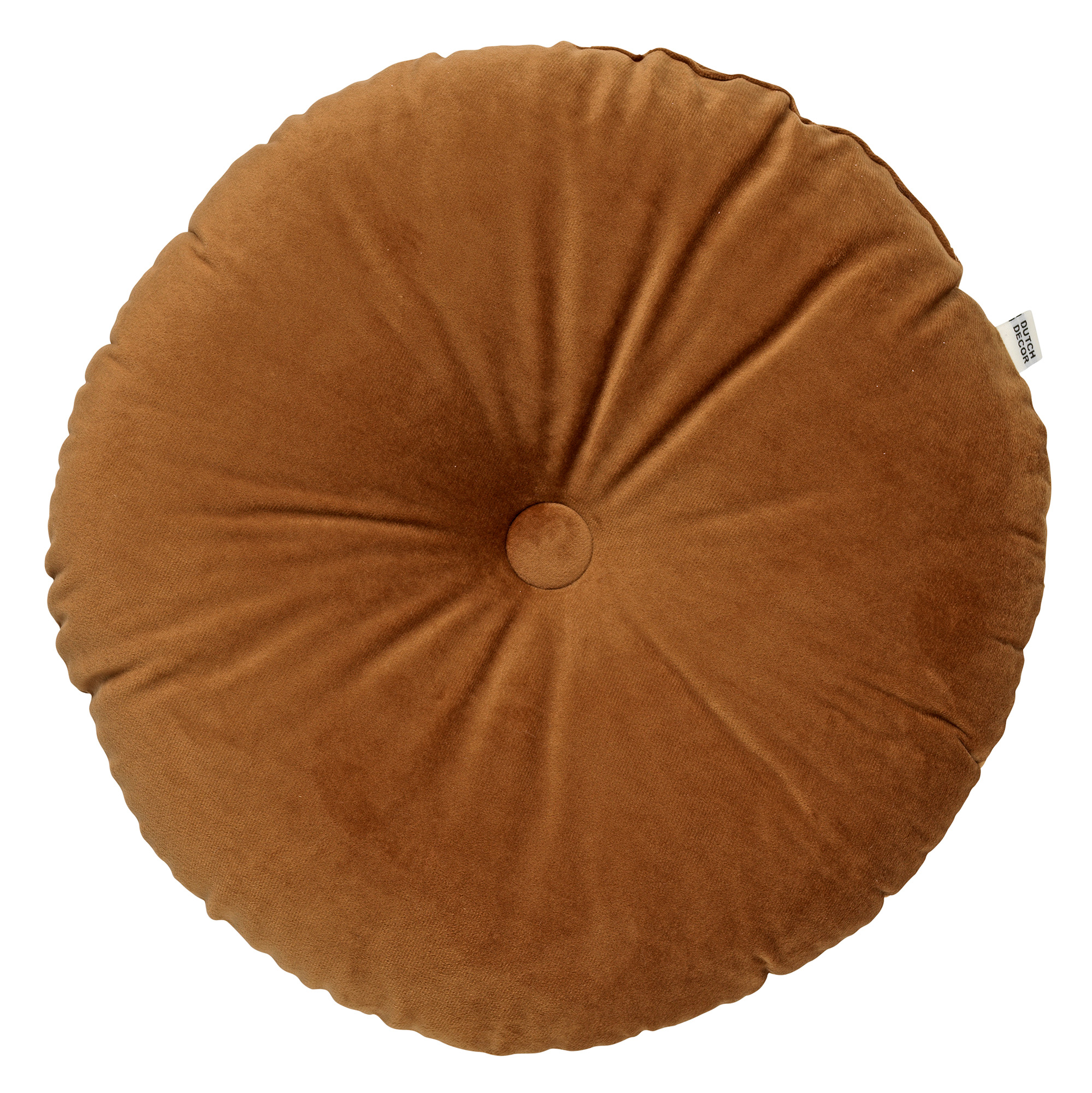 OLLY - Sierkussen rond velvet Tobacco Brown 40 cm