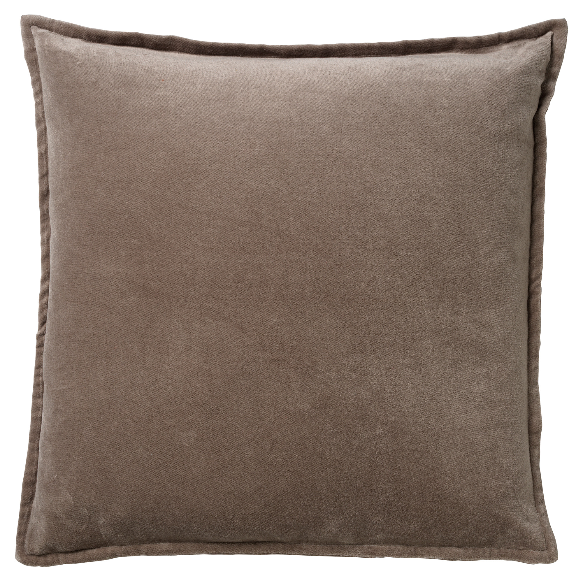 CAITH - Sierkussen 50x50 cm - 100% katoen - velvet - lekker zacht - Driftwood - taupe