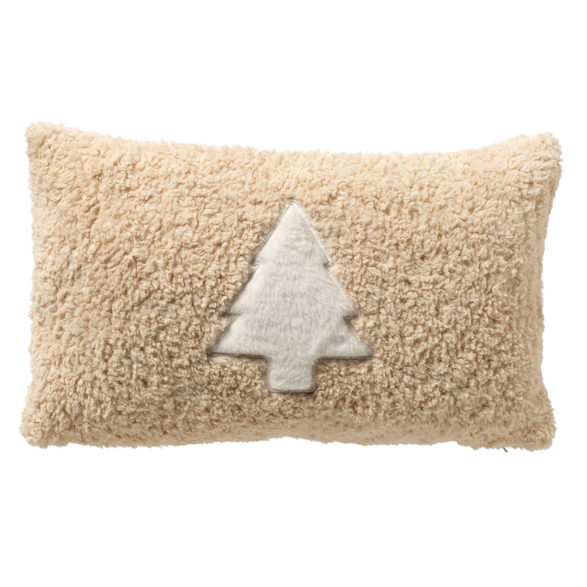 MARIT - Kussenhoes 30x50 cm - met teddykrullen - Natural - beige