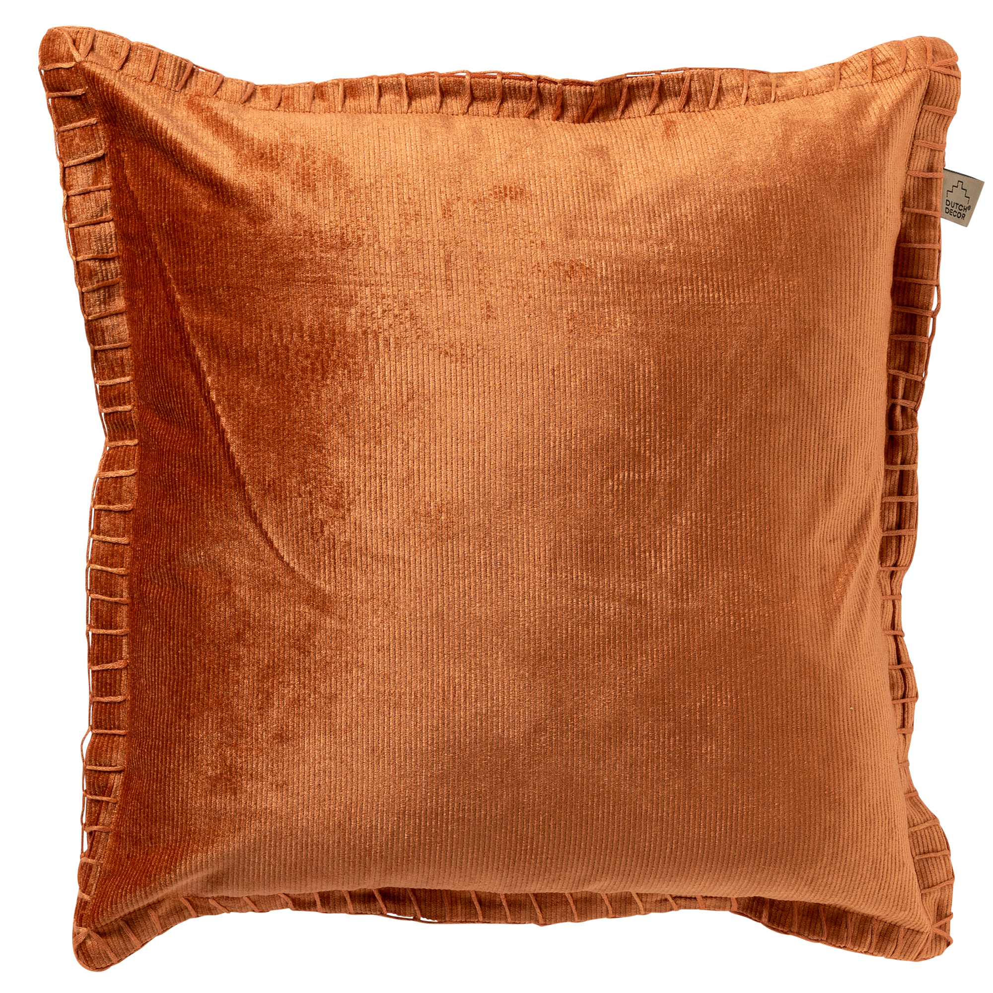 REBEL - Kussenhoes velvet 45x45 cm Potters Clay - oranje