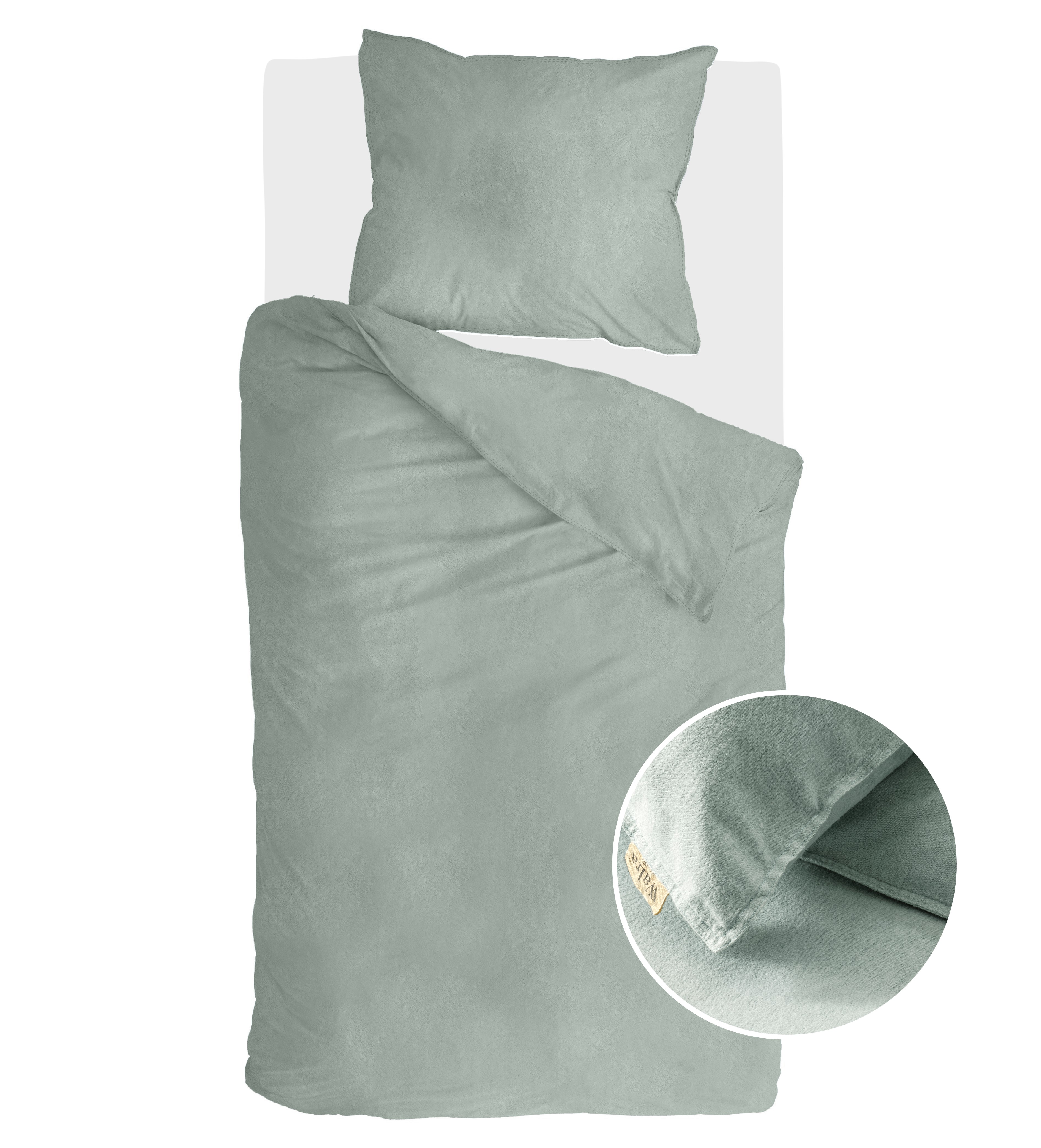 Dekbedovertrek Walra Vintage Flannel 140x220 cm Jade 1-persoons dekbedovertrek Dekbedovertrek Walra Vintage Flannel 140x220 cm Jade 1-persoons dekbedovertrek