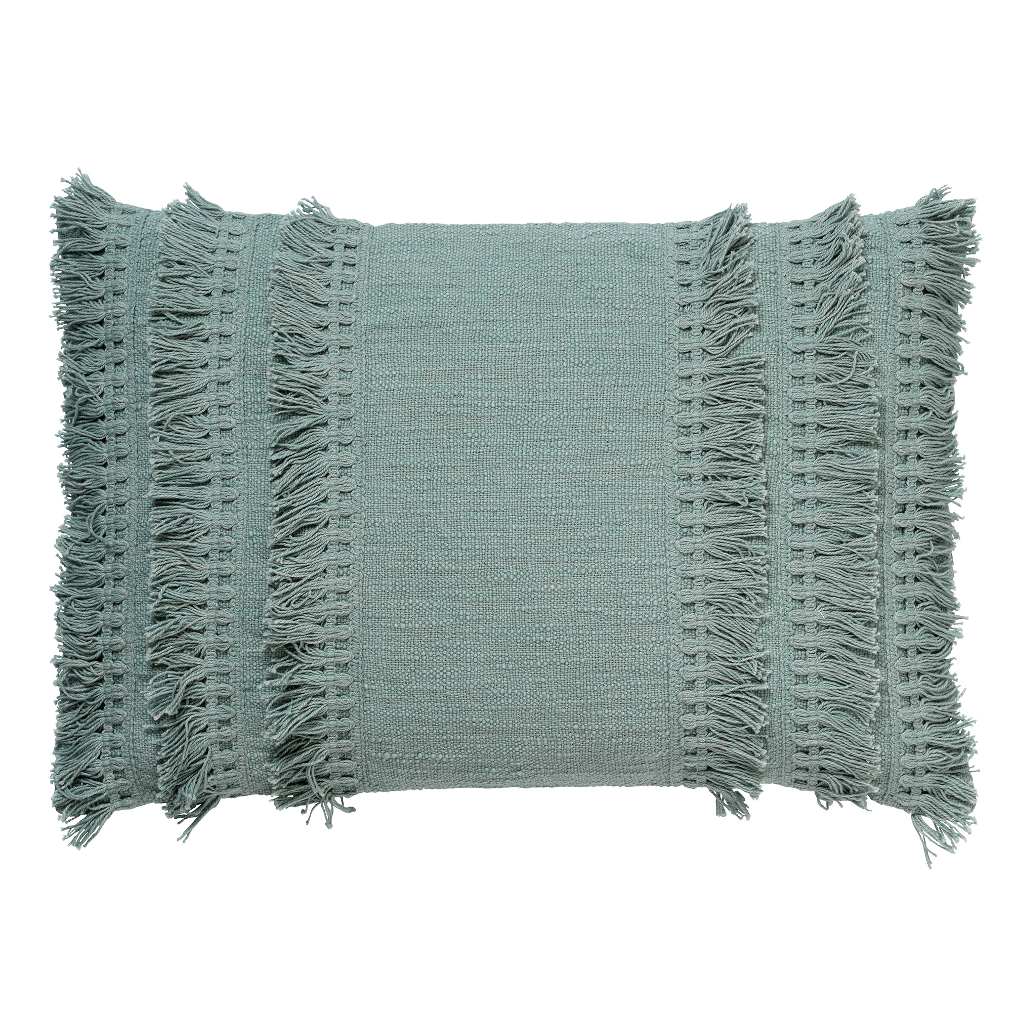 FARA - Sierkussen 40x60 cm - 100% katoen - met franjes - Jadeite - lichtgroen FARA - Sierkussen 40x60 cm - 100% katoen - met franjes - Jadeite - lichtgroen