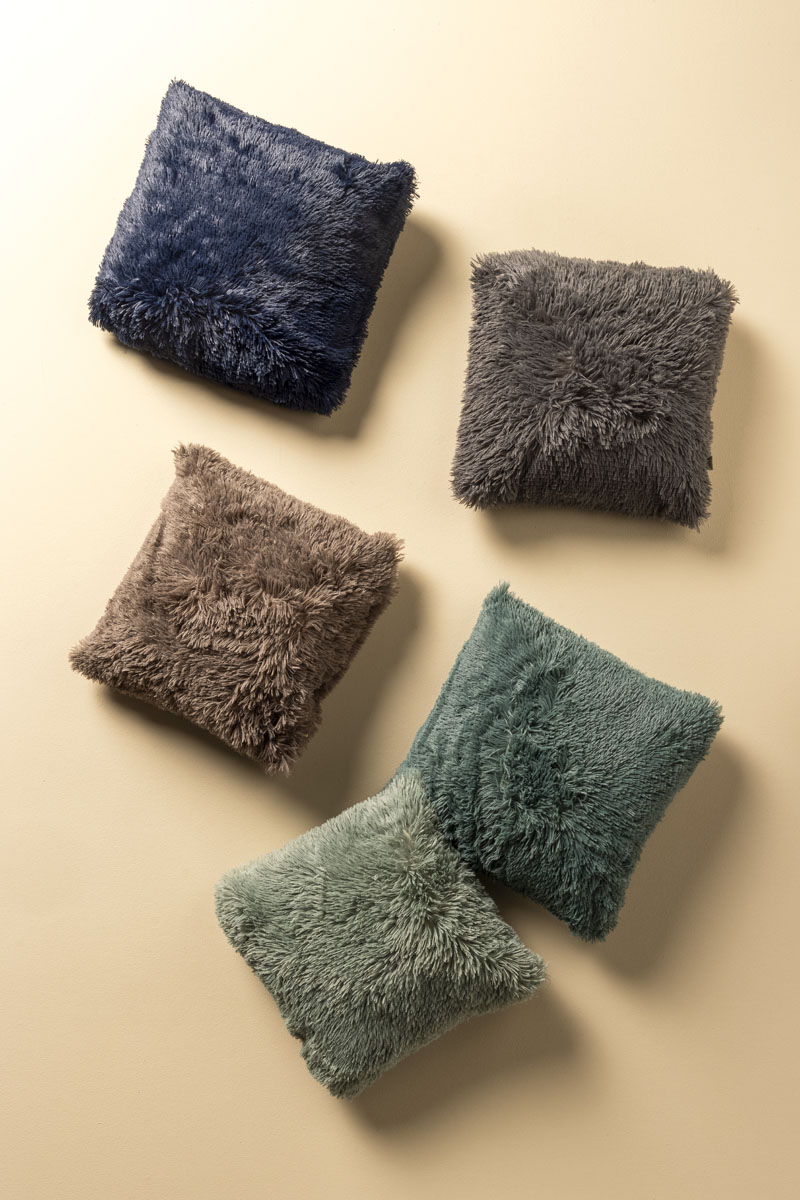 FLUFFY - Kussenhoes 45x45 cm - superzacht - effen kleur - Driftwood - taupe