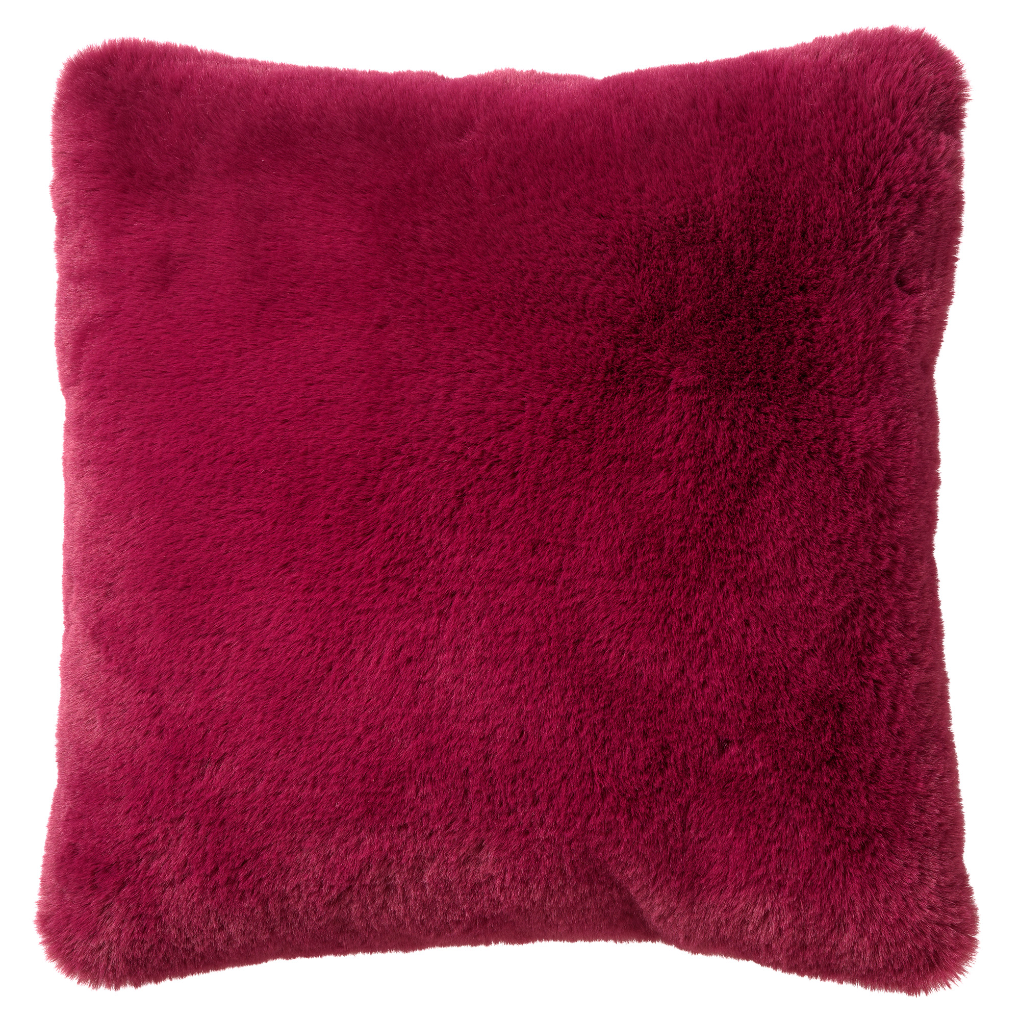 ZAYA - Kussenhoes 45x45 cm - bontlook - effen kleur - Red Plum - roze