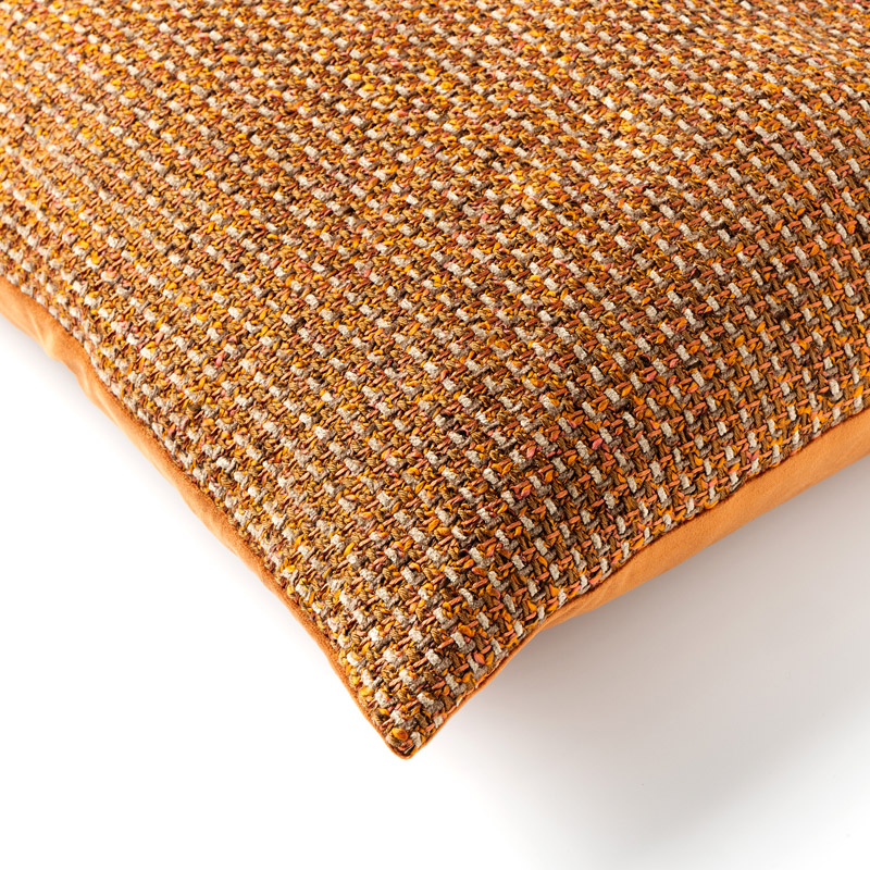 LOLA - Sierkussen 30x50 cm - geweven look - Brown Patina - bruin