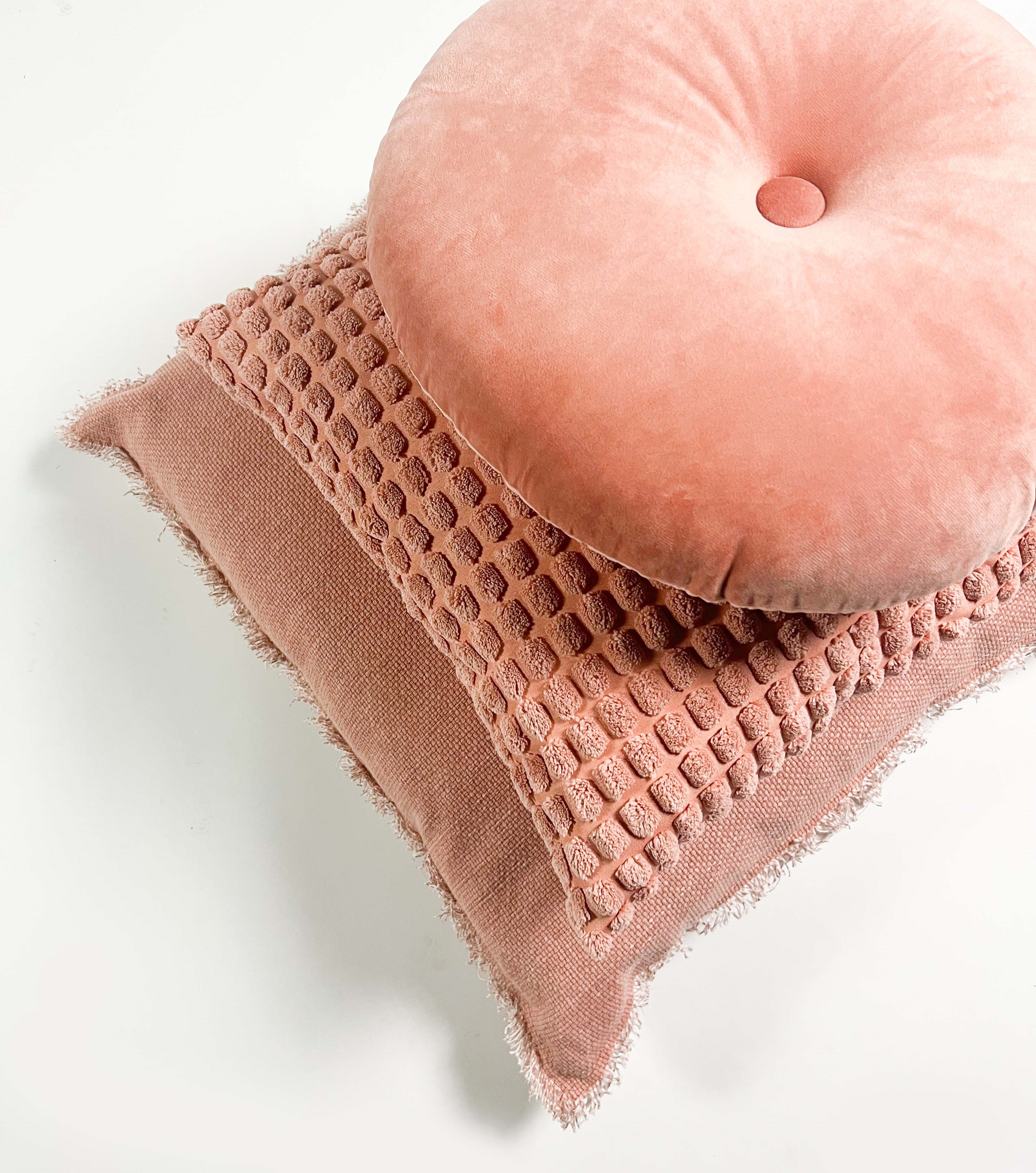 BURTO - Kussenhoes van gewassen katoen Muted Clay 60x60 cm - roze