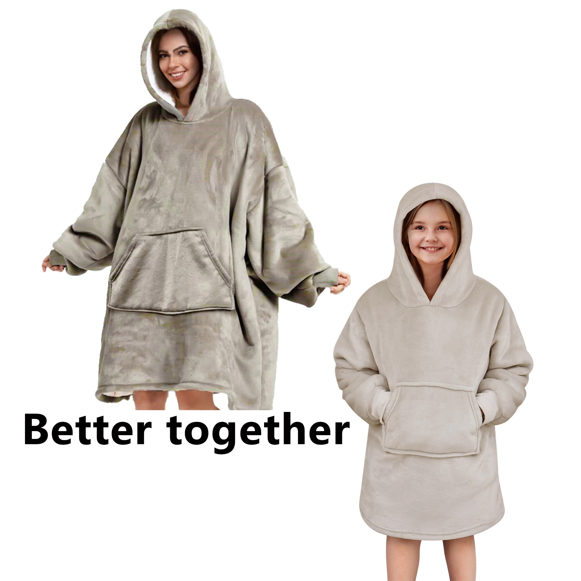 HOODIE SET - Sherry 70x110 cm + Junior 50x70 cm - Pumice Stone - beige