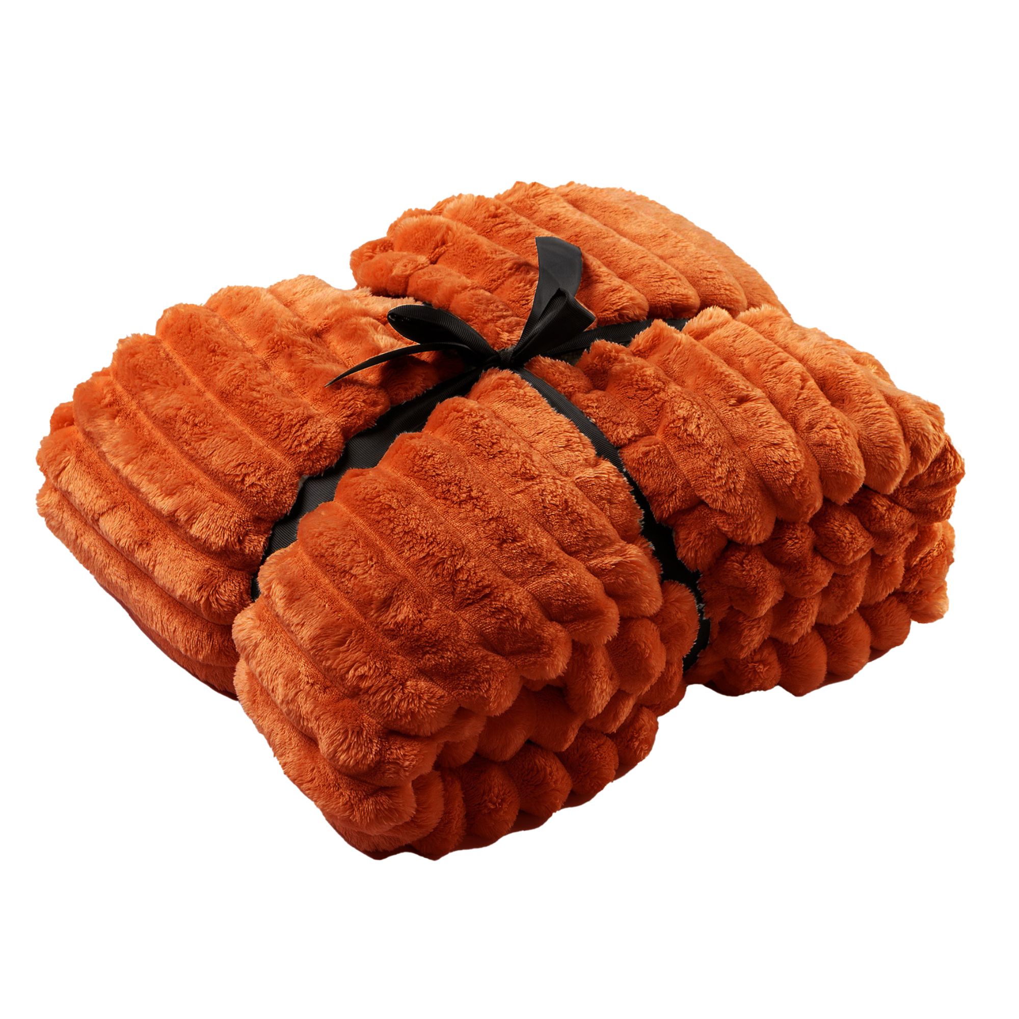 RICKY - plaid 150x200 cm - superzacht - warm en donzig - Potters Clay - oranje