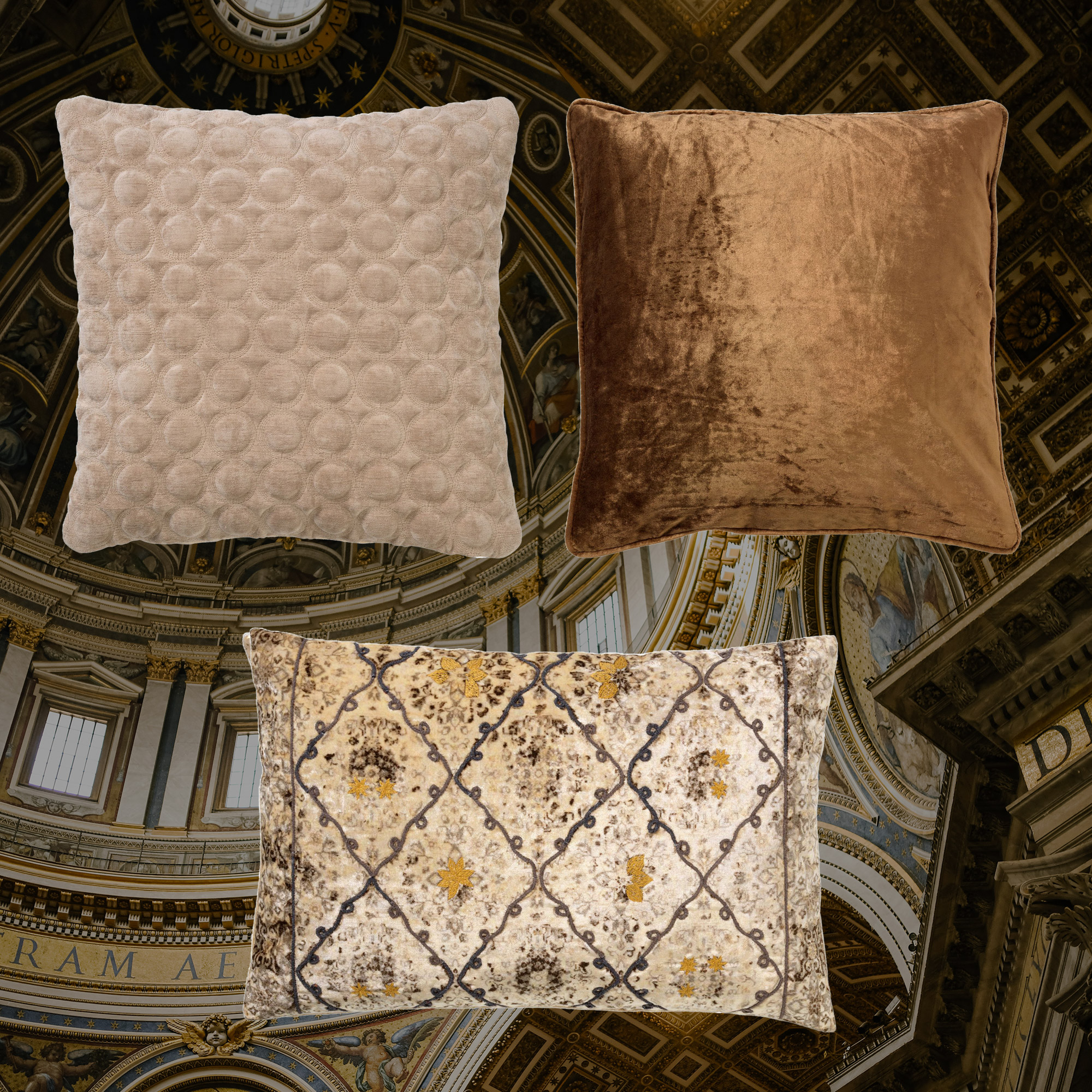 TREND SET CLASSIC BEIGE  |  Sierkussens |  Set van 3 |  45x45/40x60/50x50 cm Pumice Stone | Beige | Hoii | met GRS verenvulling