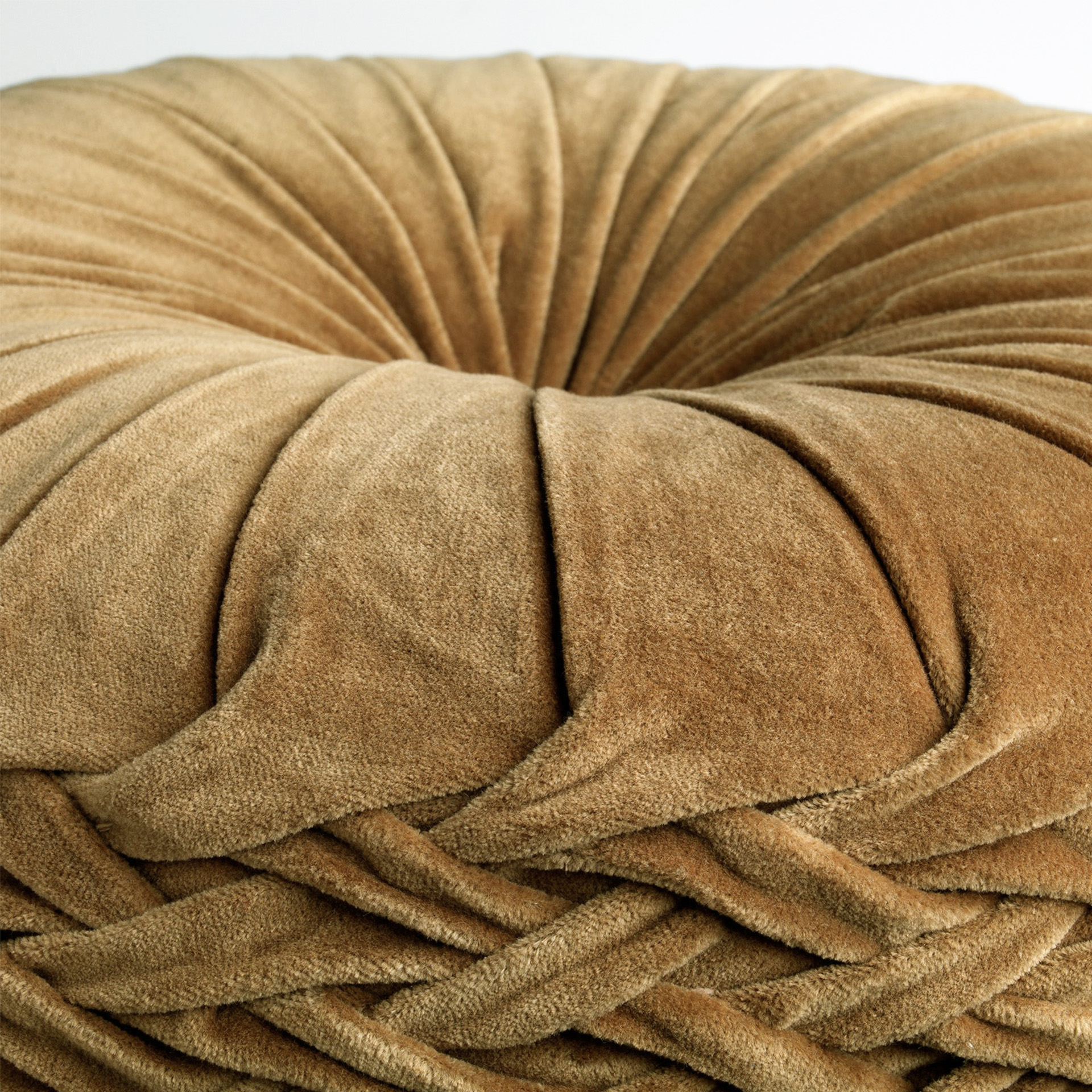 KAJA - Sierkussen rond velvet 40 cm - Tobacco Brown - bruin KAJA - Sierkussen rond velvet 40 cm - Tobacco Brown - bruin