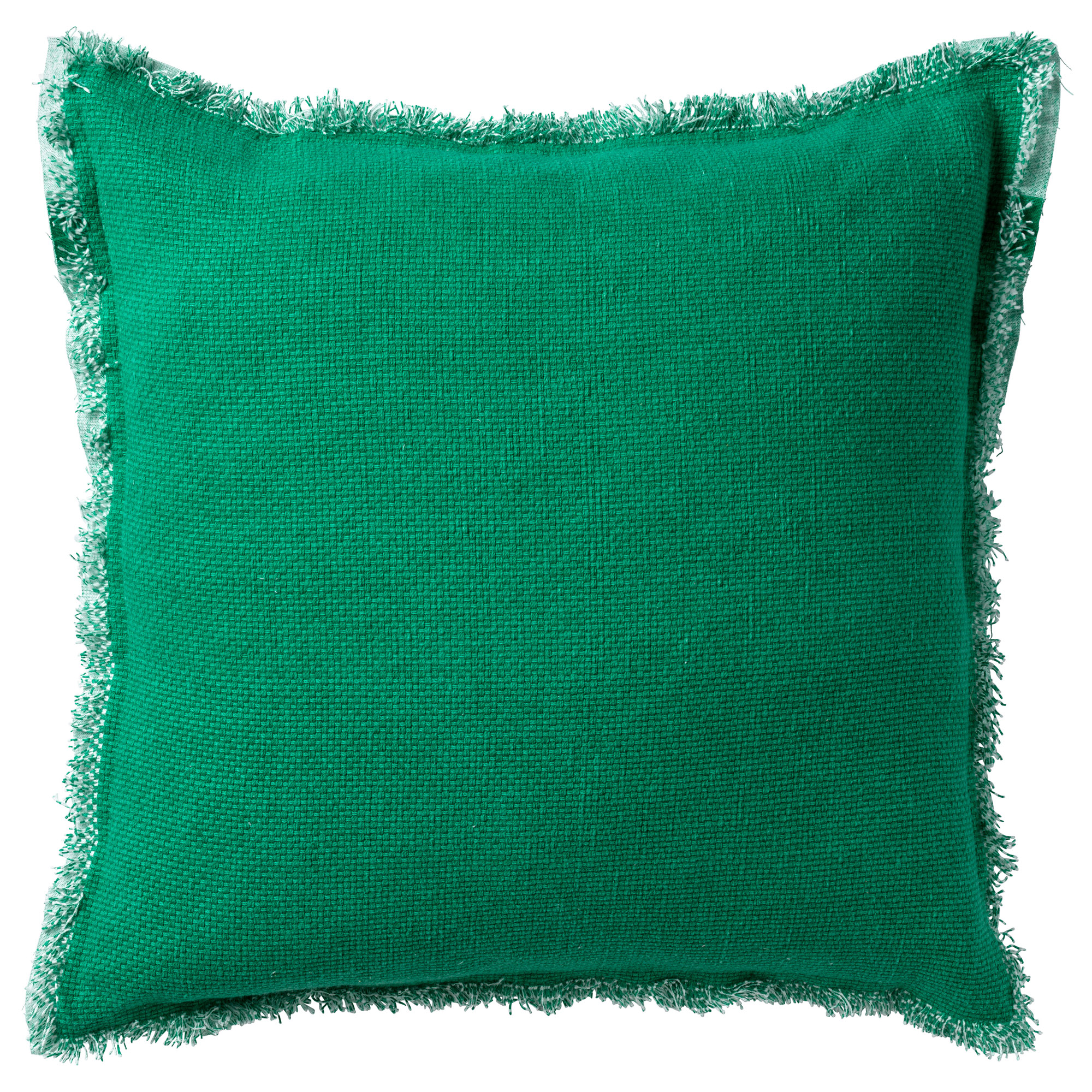 BURTO - Kussenhoes 60x60 cm - gewassen katoen - Emerald - groen