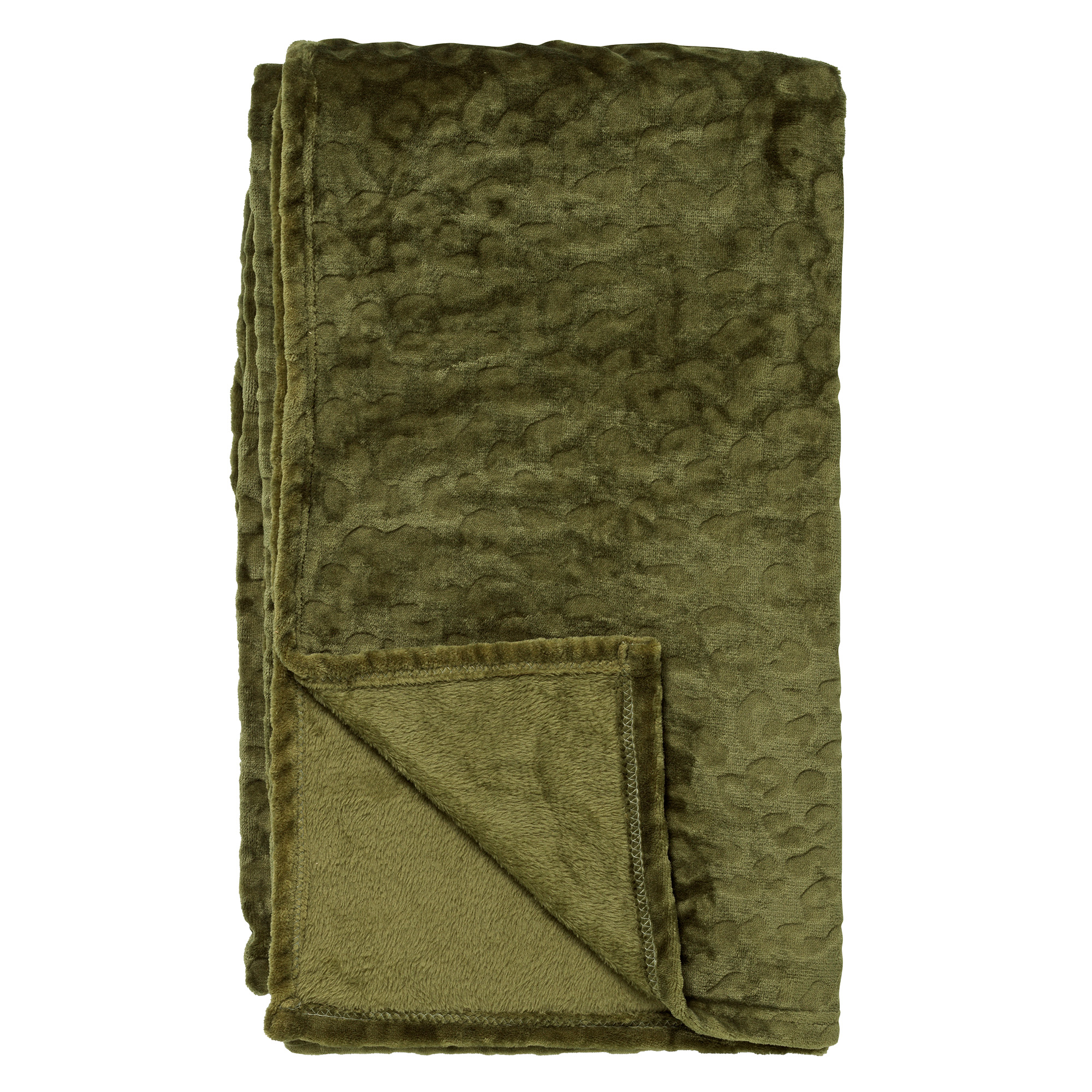 CHESTER - Plaid van fleece 150x200 cm Chive - groen