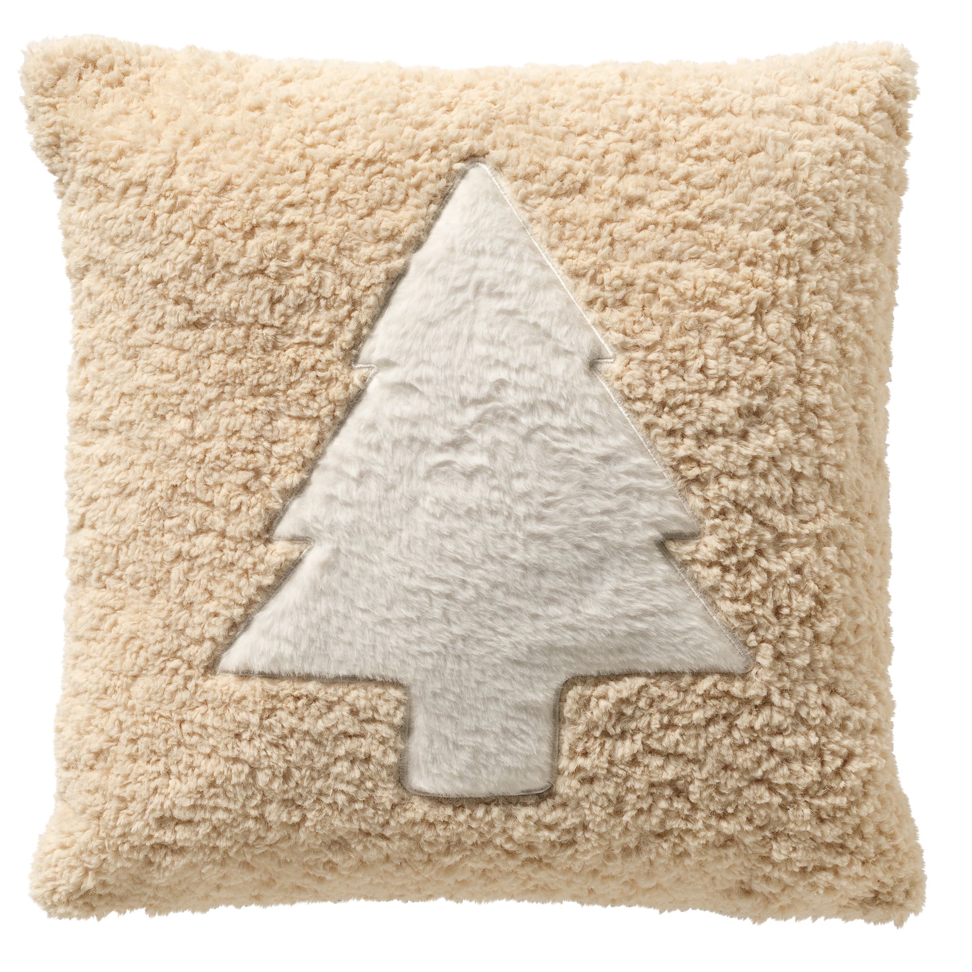 MARIT - Sierkussen 45x45 cm - met teddykrullen - Natural - beige
