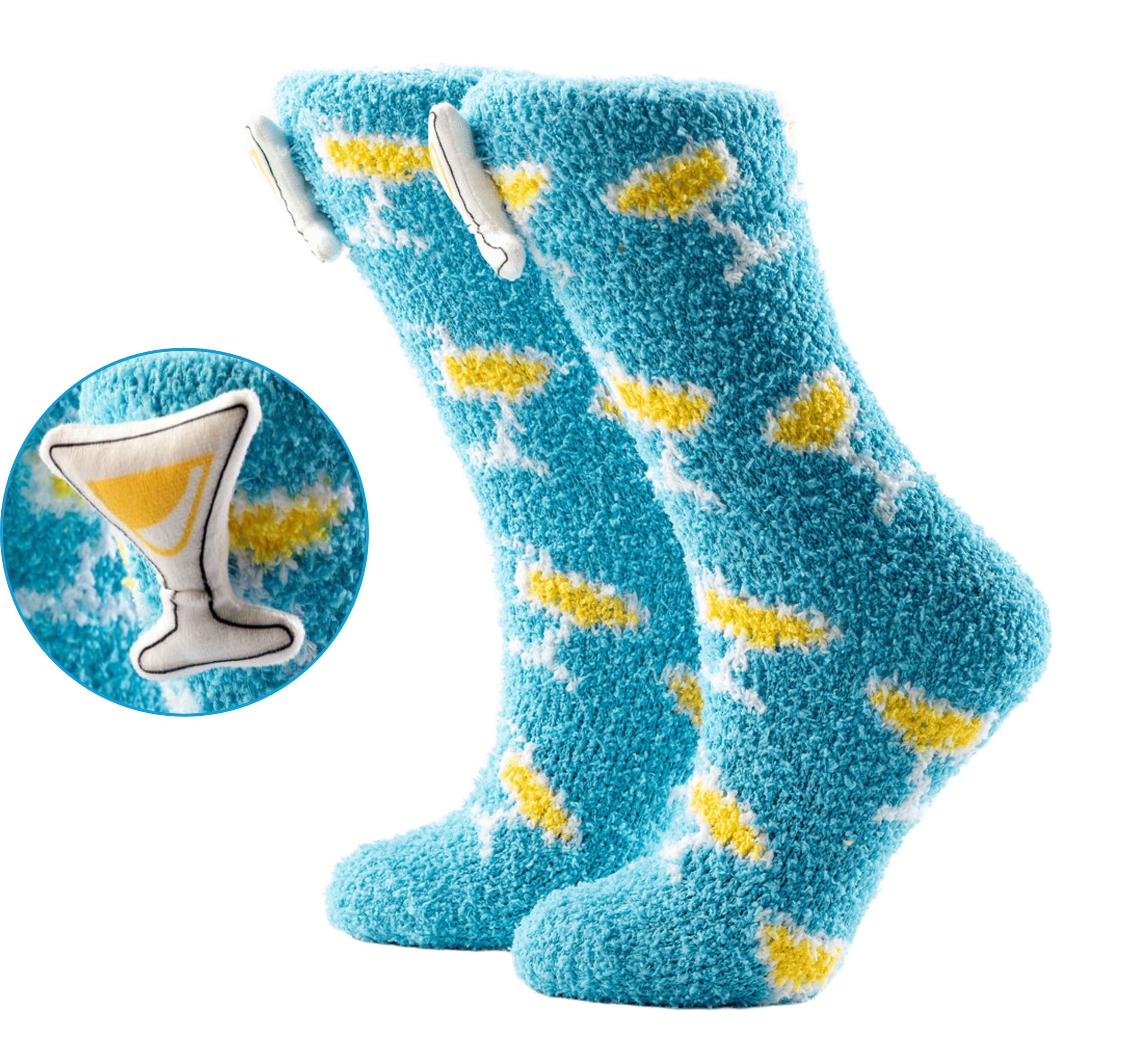 FUNNY COCKTAIL  huissokken - one size - Blue Mist - blauw