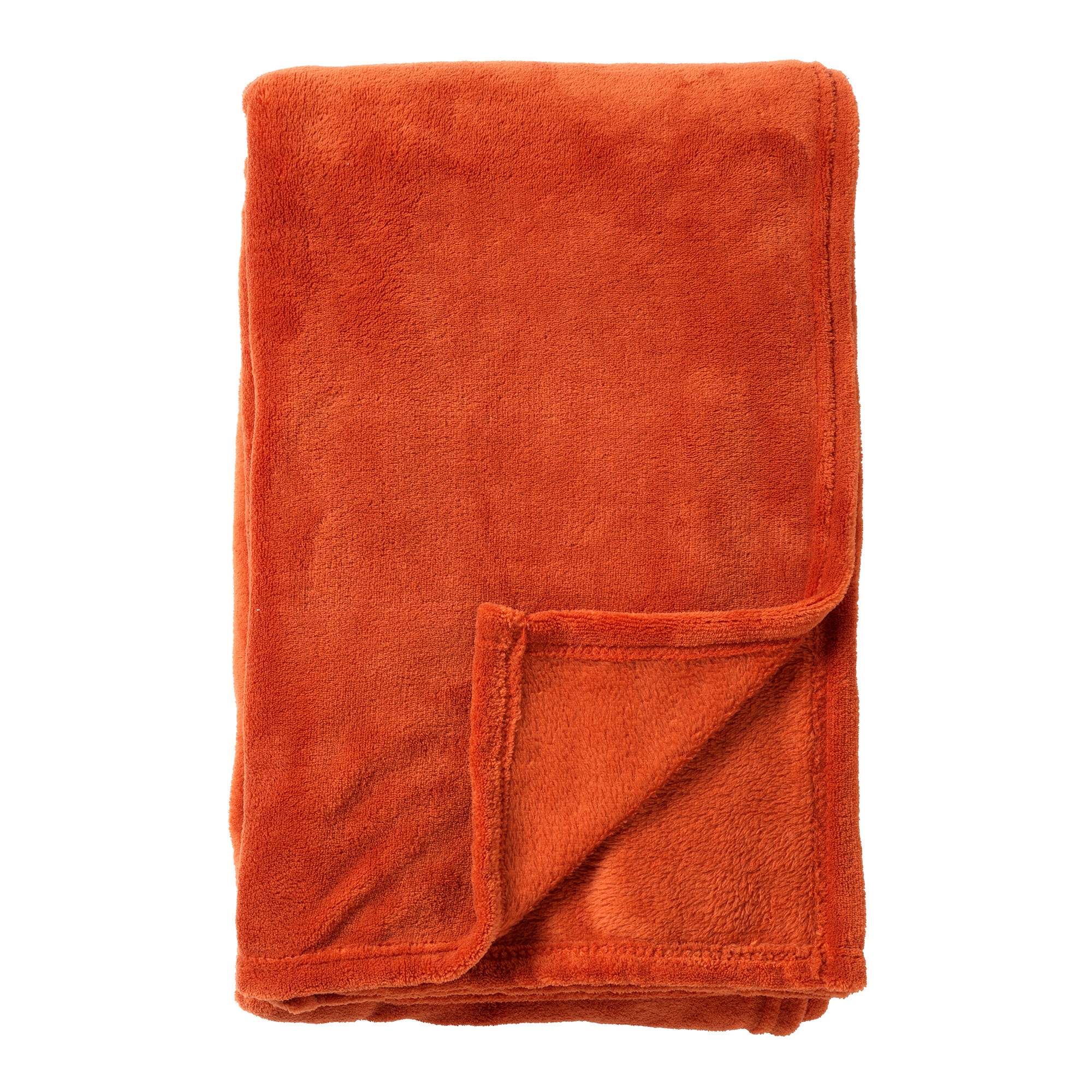 HARVEY - Plaid 150x200 cm - superzachte deken van fleece - Potters Clay - oranje terra