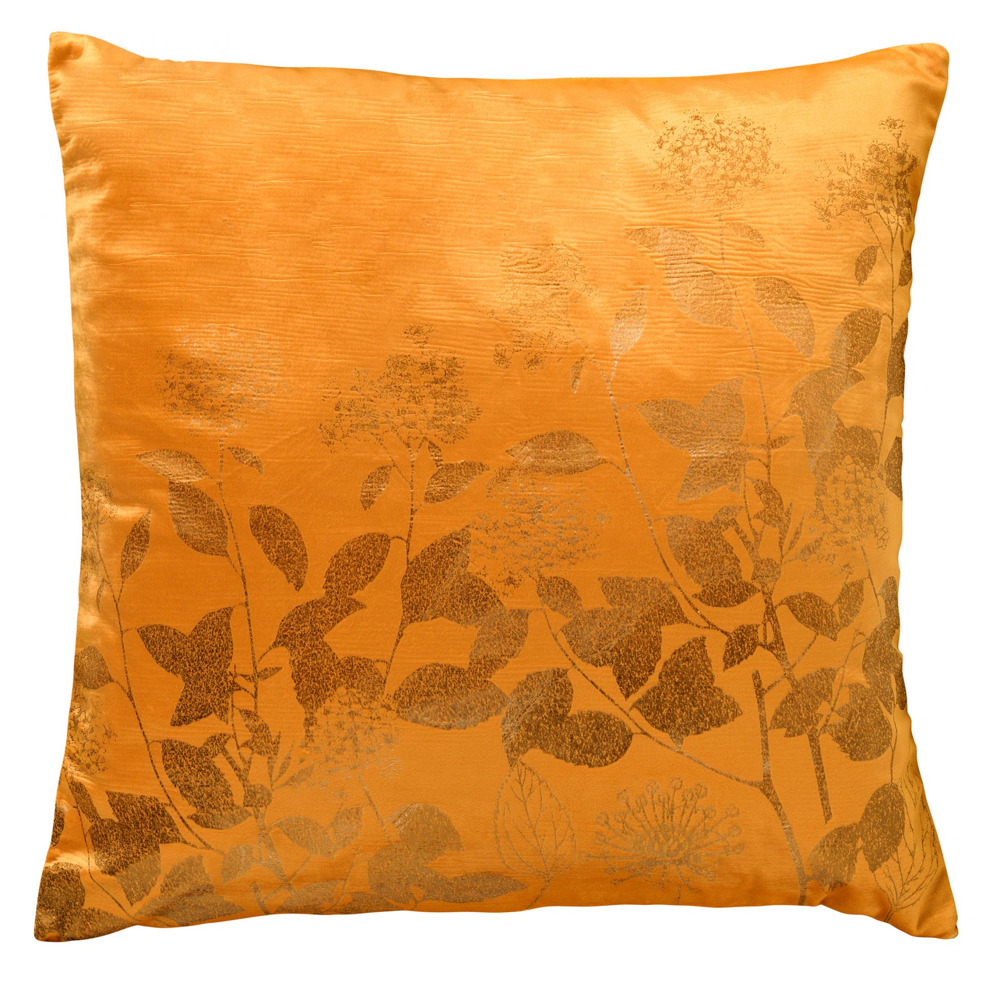 ROSALIE - Kussenhoes velvet 45x45 cm - Golden Glow - geel - bloemen en blaadjes