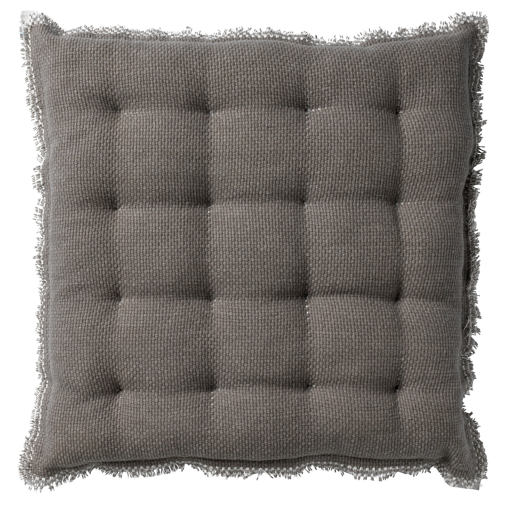 BURTO - Stoelkussen van gewassen katoen Driftwood 40x40 cm - taupe