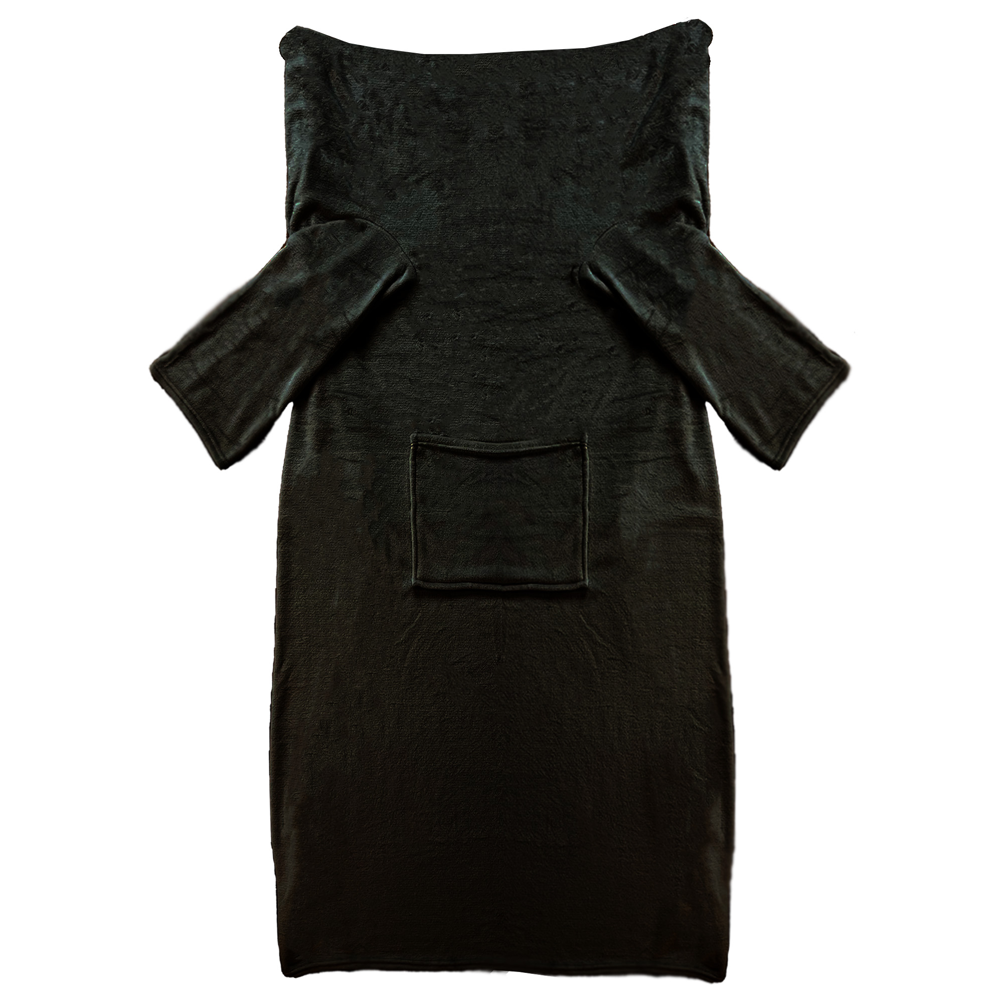 GINY - Plaid met mouwen 150x200 cm - Raven - zwart - Flannel fleece