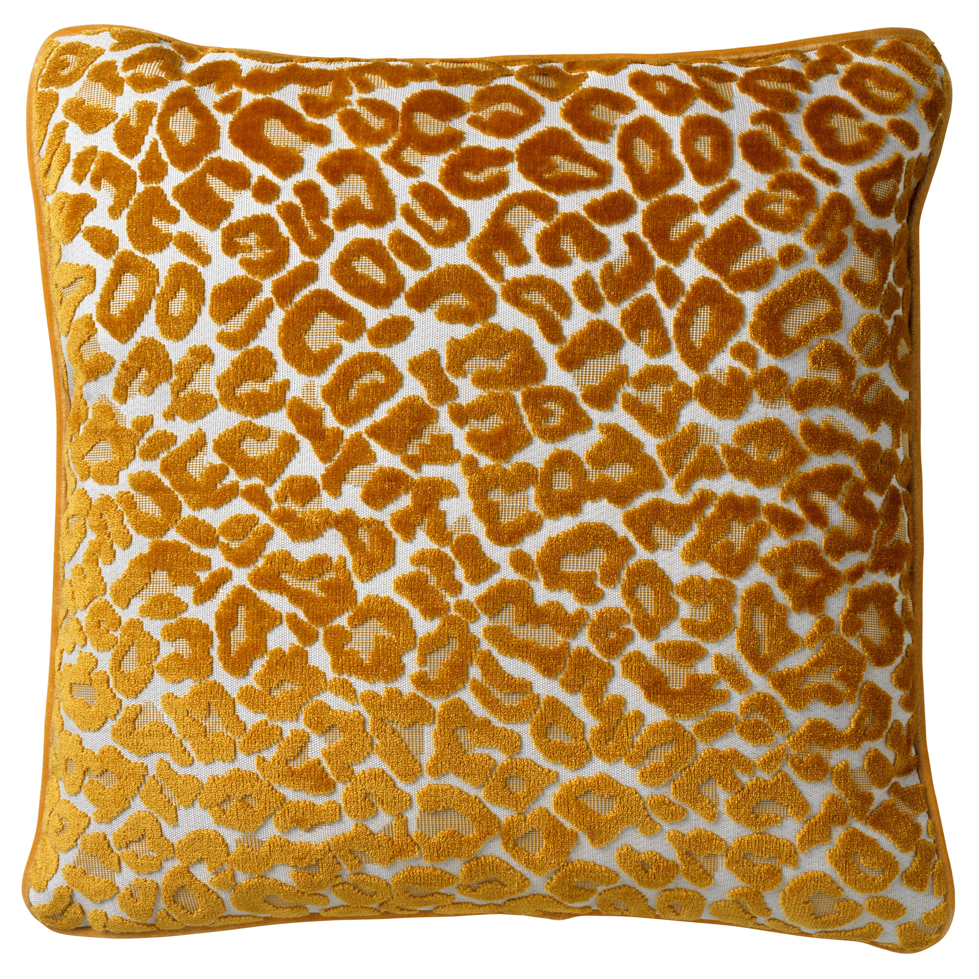 LEONA - Kussenhoes velvet 45x45 cm - golden glow - geel - panterprint