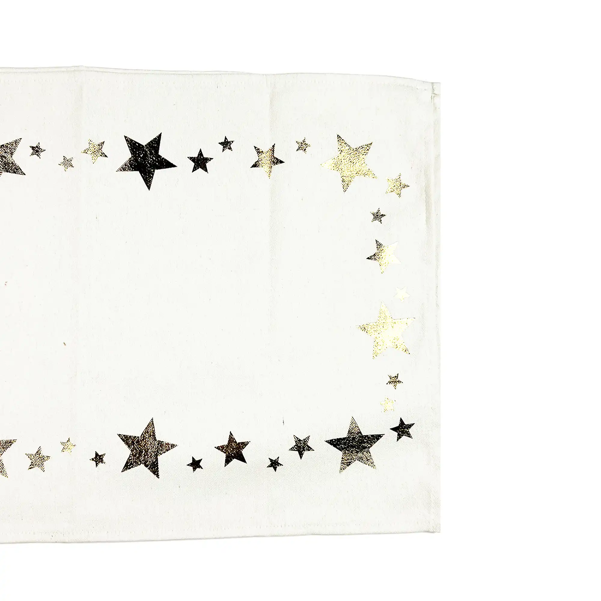 STARS - Tafelloper met gouden print 45x150 cm - Wit
