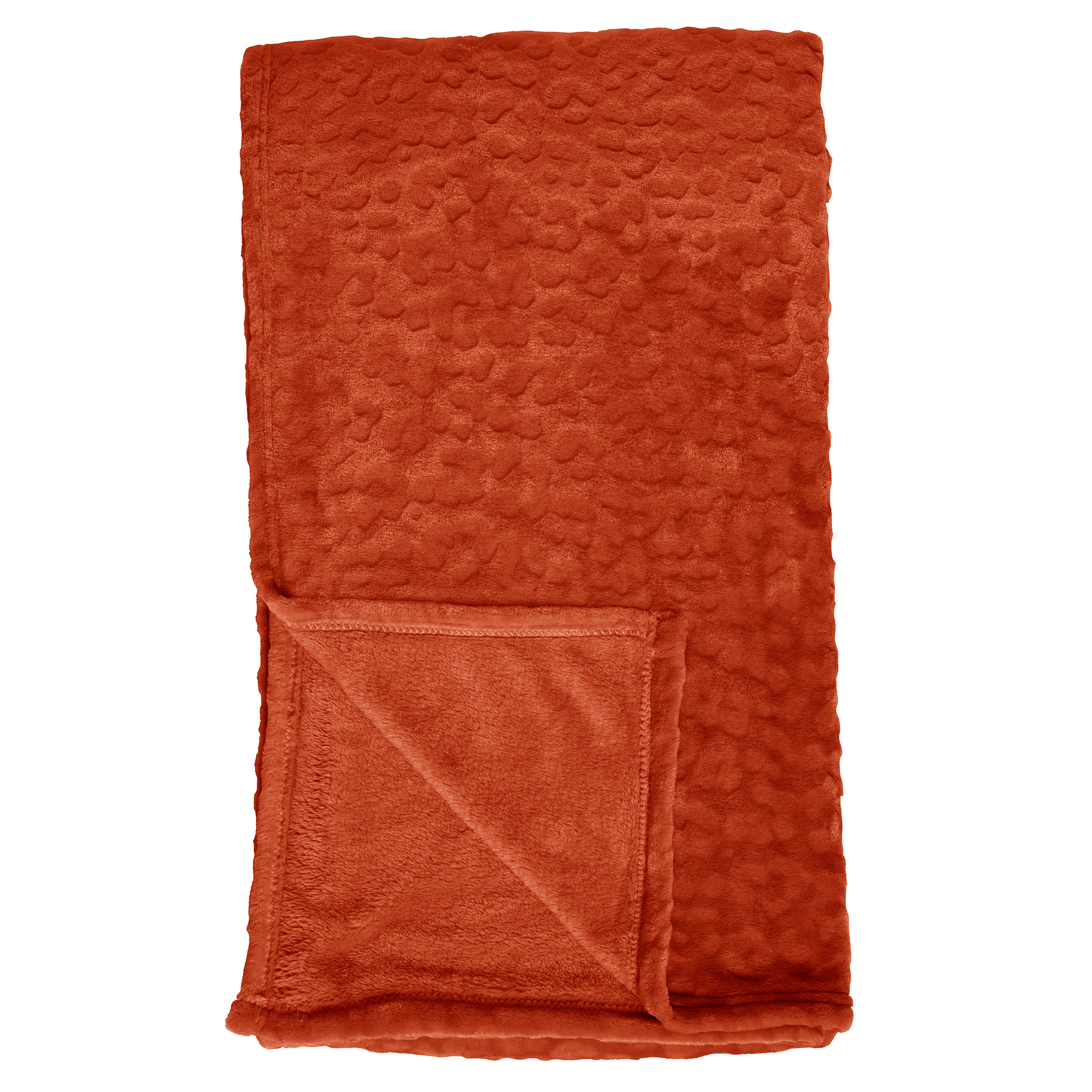 CHESTER - Plaid van fleece 150x200 cm Potters Clay - oranje