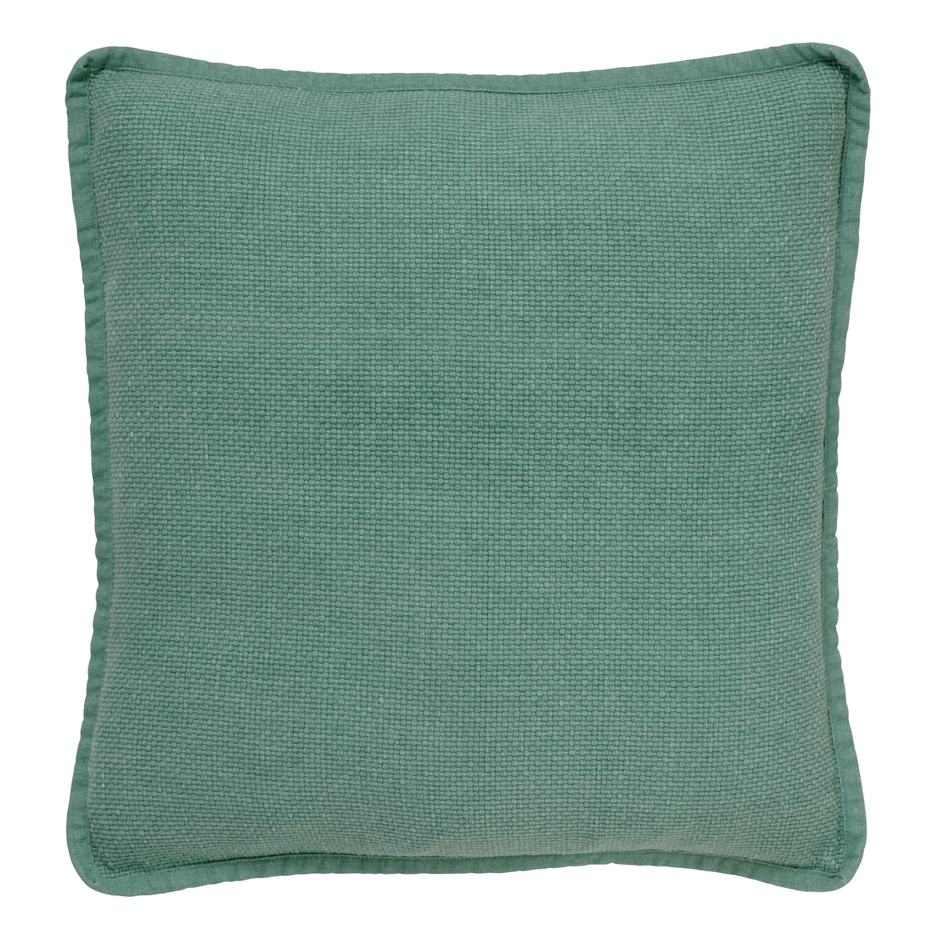 BOWIE - Sierkussen 45x45 cm - van gewassen katoen - Jadeite - groen