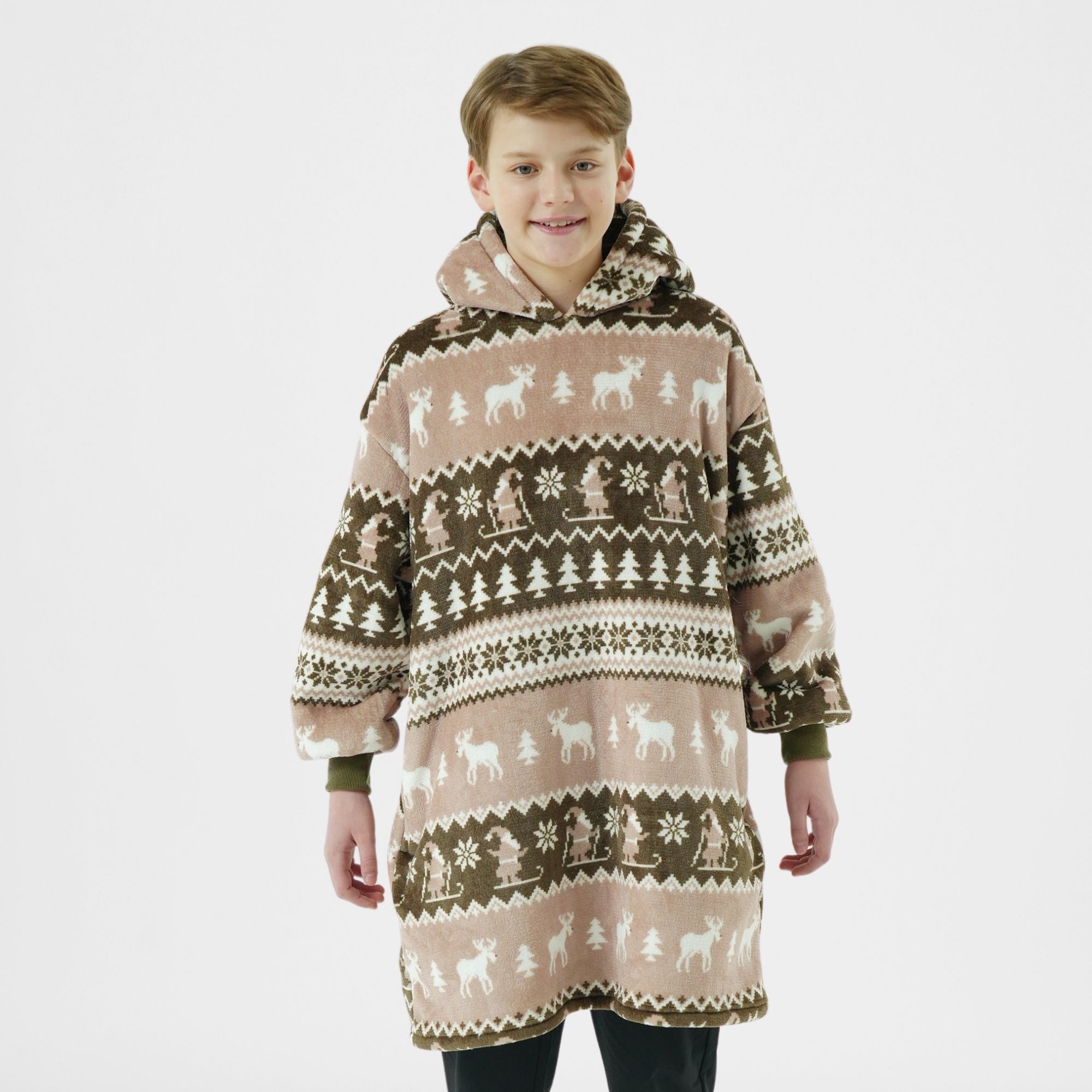 LAPLAND - hoodie 60x90 cm - tieners - XS - kerst - Military Olive - groen