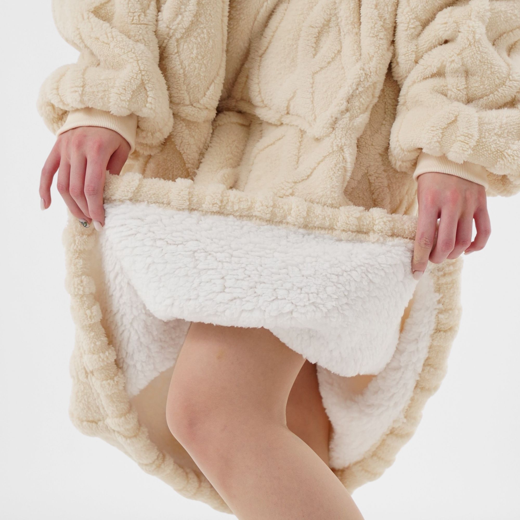 ROSETTA - hoodie 70x110 cm - hoodie deken - volwassenen - Bone White - wit