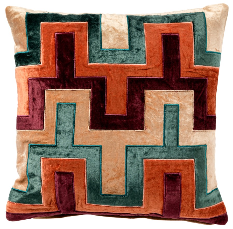 BELLONA | Sierkussen 45x45 cm | Semolina | Beige | Multicolor | Hoii | met duurzame kussenvulling