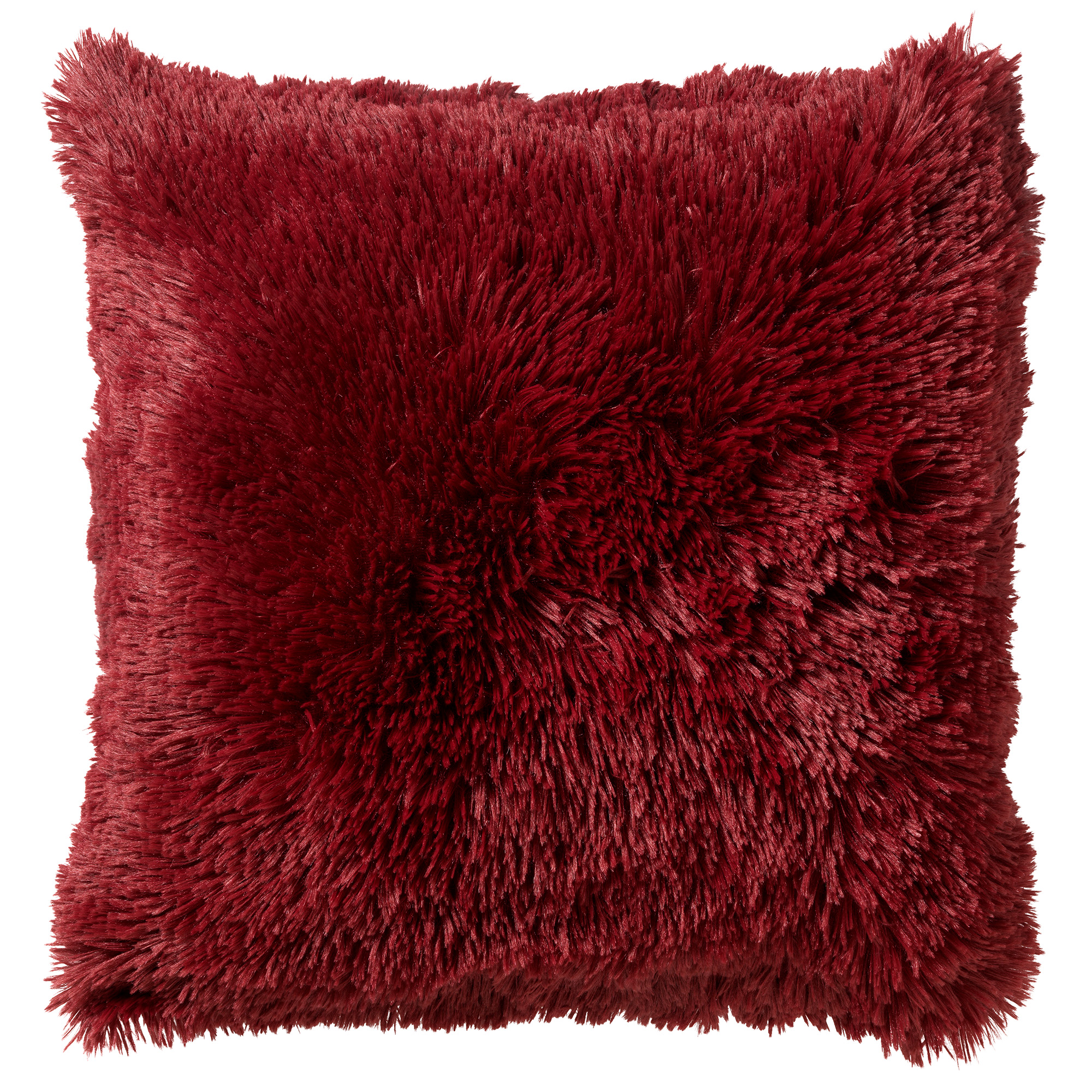 FLUFFY - Kussenhoes 45x45 cm - superzacht - effen kleur - Merlot - rood