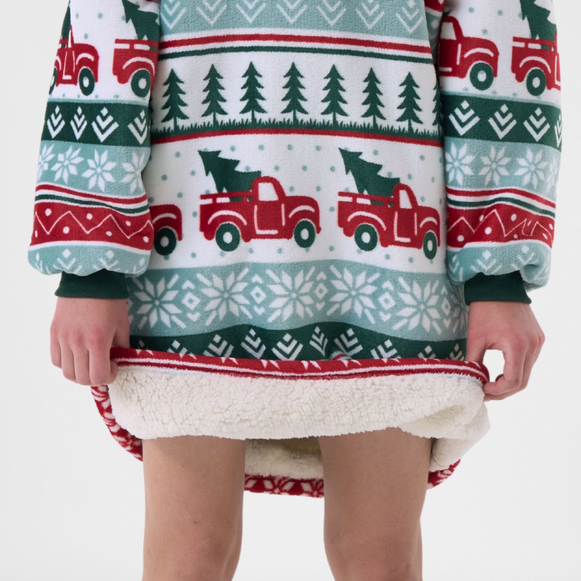 DRIVING HOME  hoodie 60x90 cm - tieners - hoodie deken - kerst - multicolour 