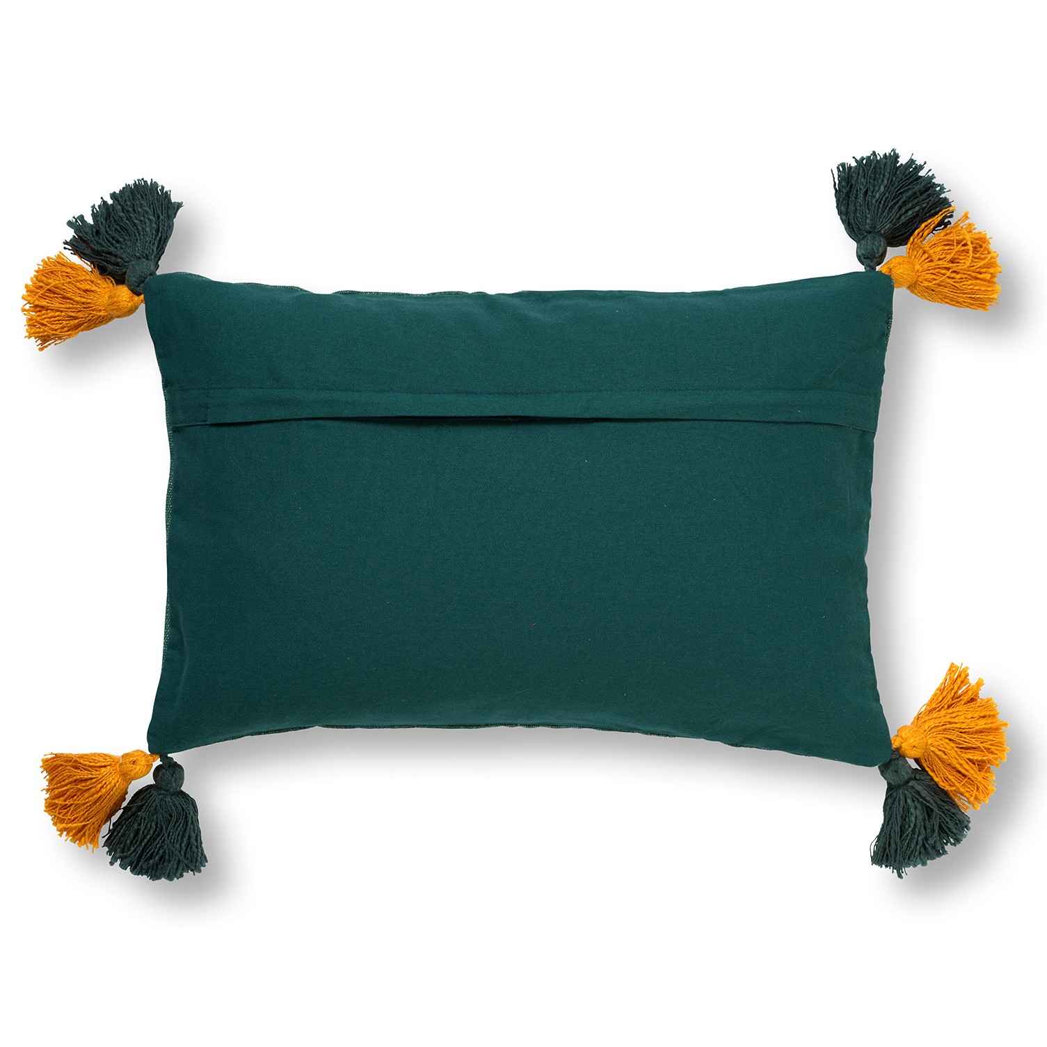 ZINA - Sierkussen katoen 40x60 cm - Sagebrush Green - groen - Kussen met flosjes ZINA - Sierkussen katoen 40x60 cm - Sagebrush Green - groen - Kussen met flosjes