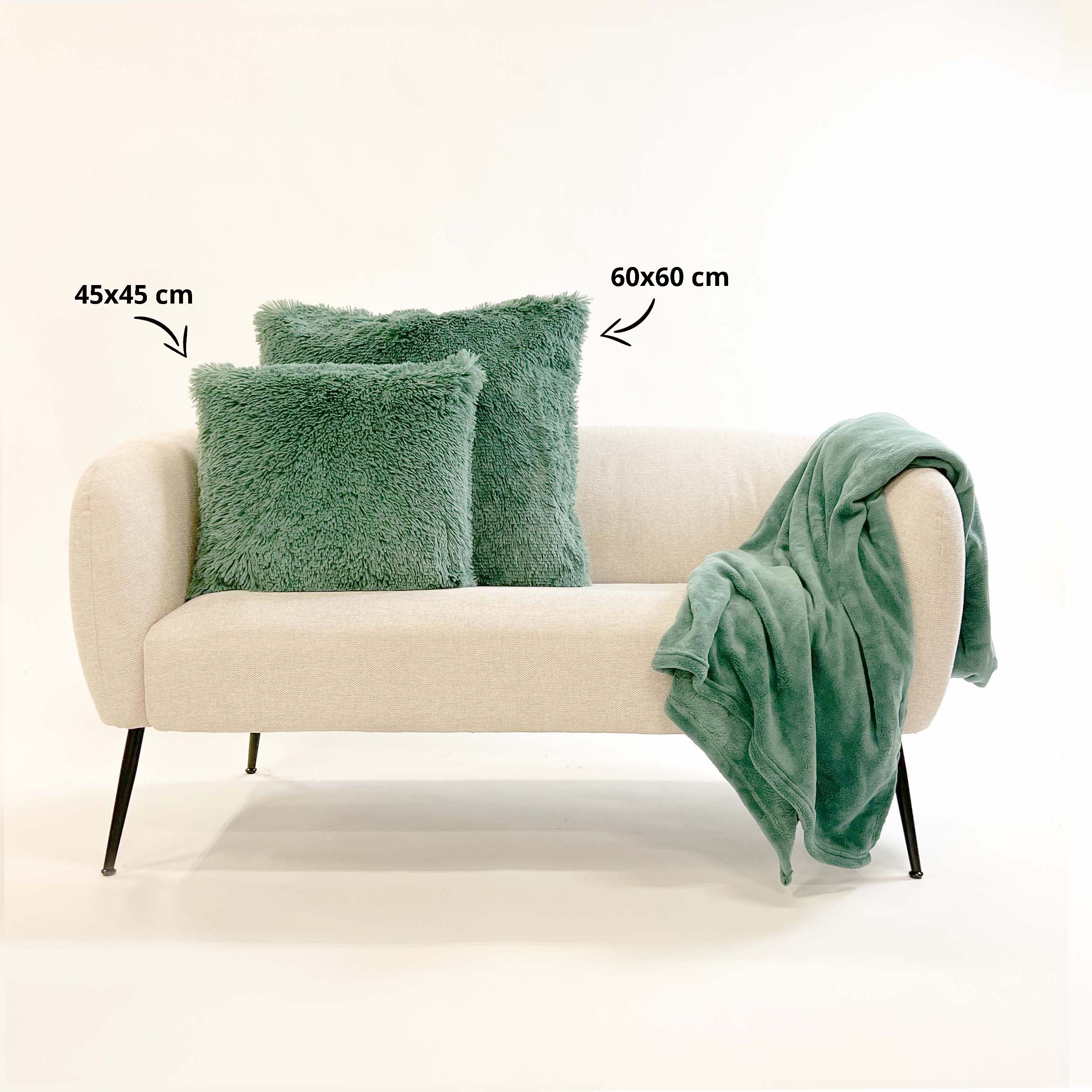 Wauw Datum Erfgenaam FLUFFY - Kussenhoes unikleur 60x60 cm - Sagebrush Green - groen | Kussenhoes  | DDL0211100419