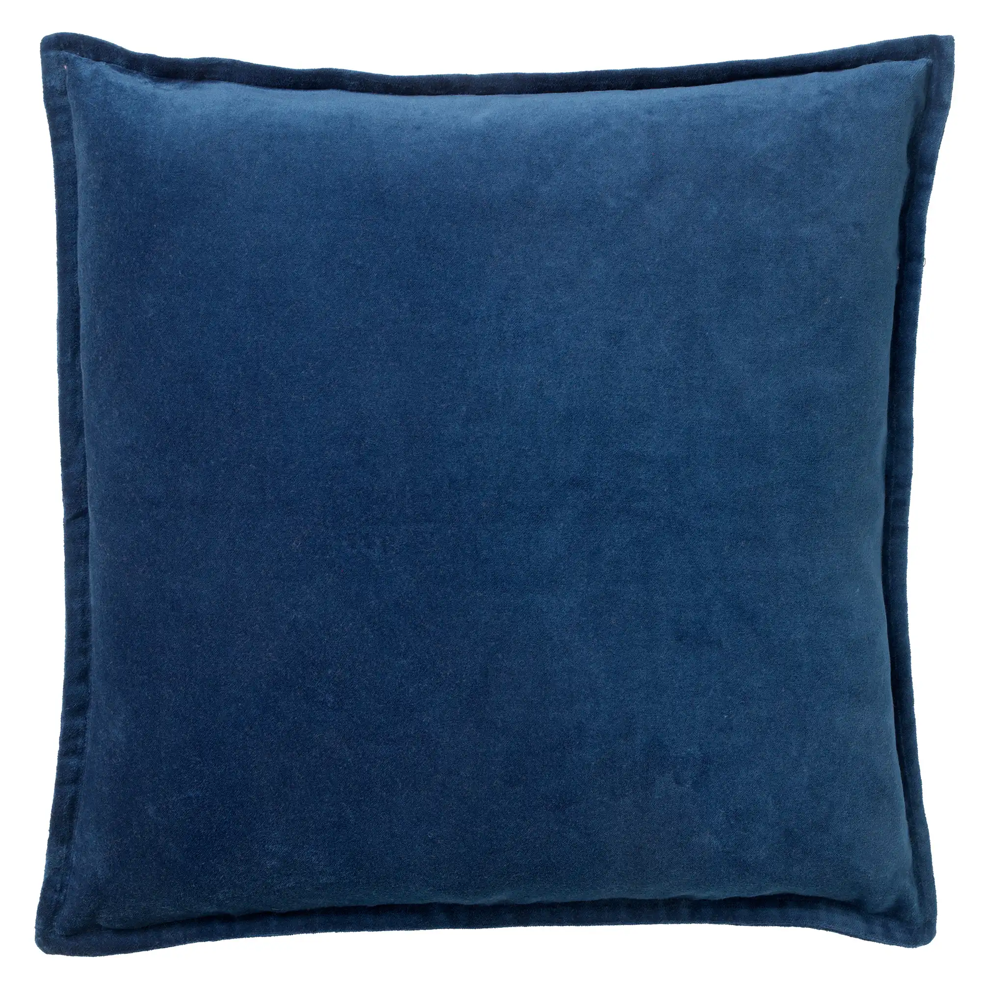 CAITH - Sierkussen 50x50 cm - 100% katoen velvet - lekker zacht - Insignia Blue - donkerblauw