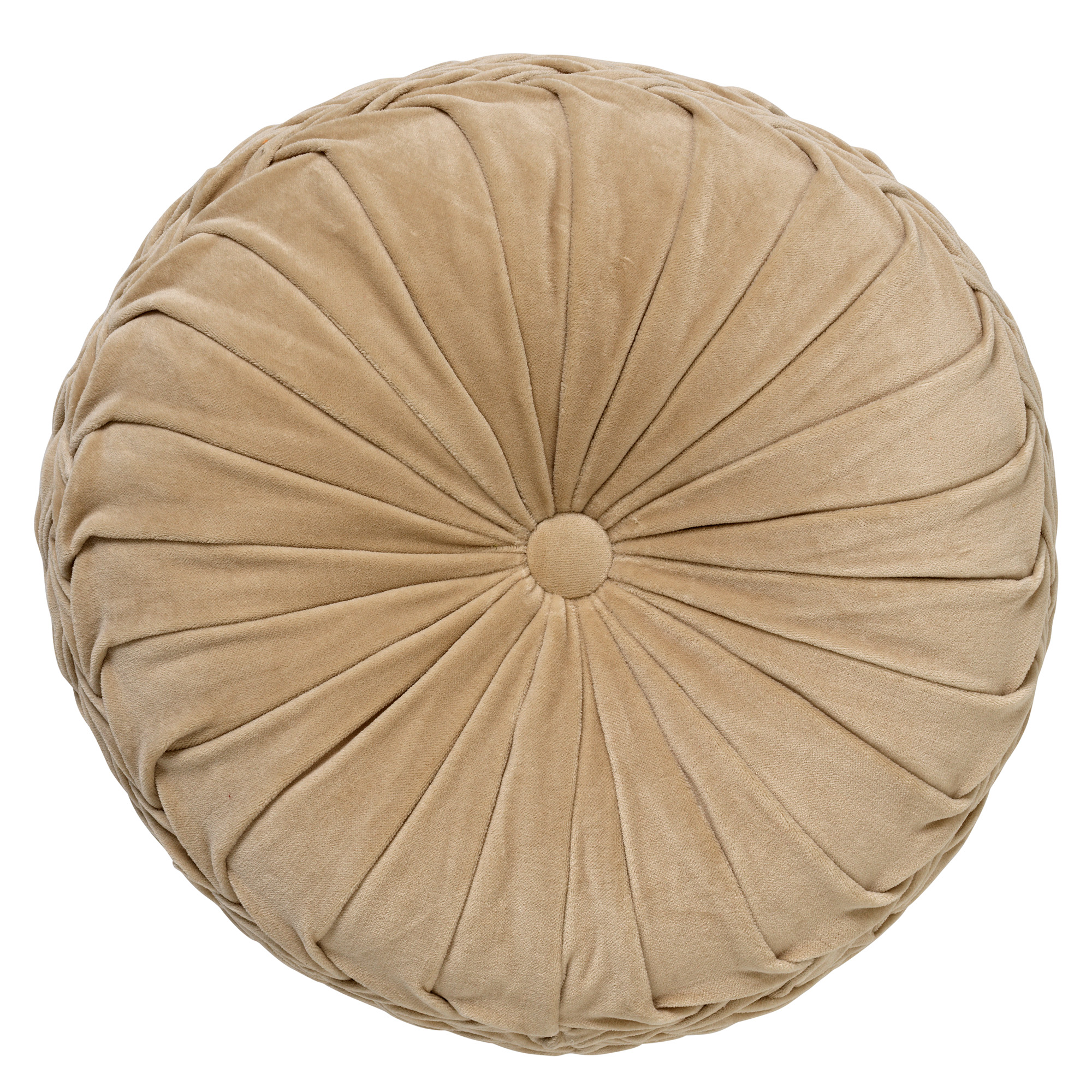 KAJA - Sierkussen rond velvet 40 cm - Pumice Stone - beige