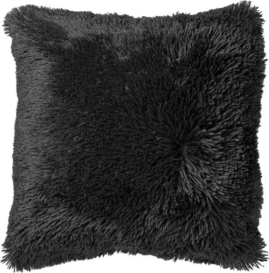 duim Geurig Populair FLUFFY - Kussenhoes unikleur 60x60 cm - Raven - zwart | KUSSENHOES |  DDL0212000413