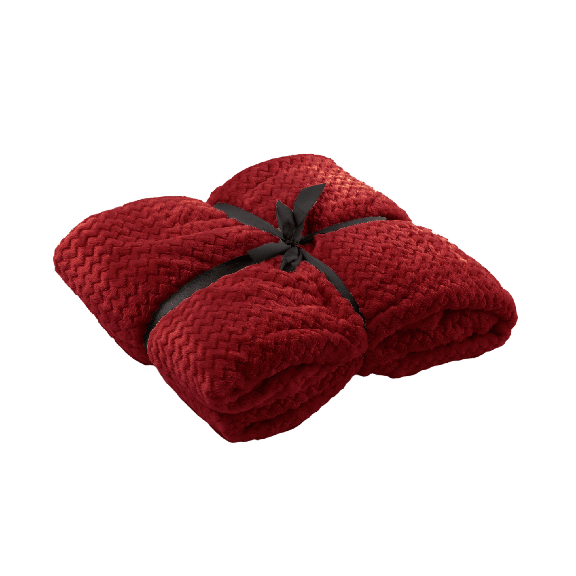 MARA - plaid 150x200 cm - superzachte deken - zigzagpatroon - Merlot - rood