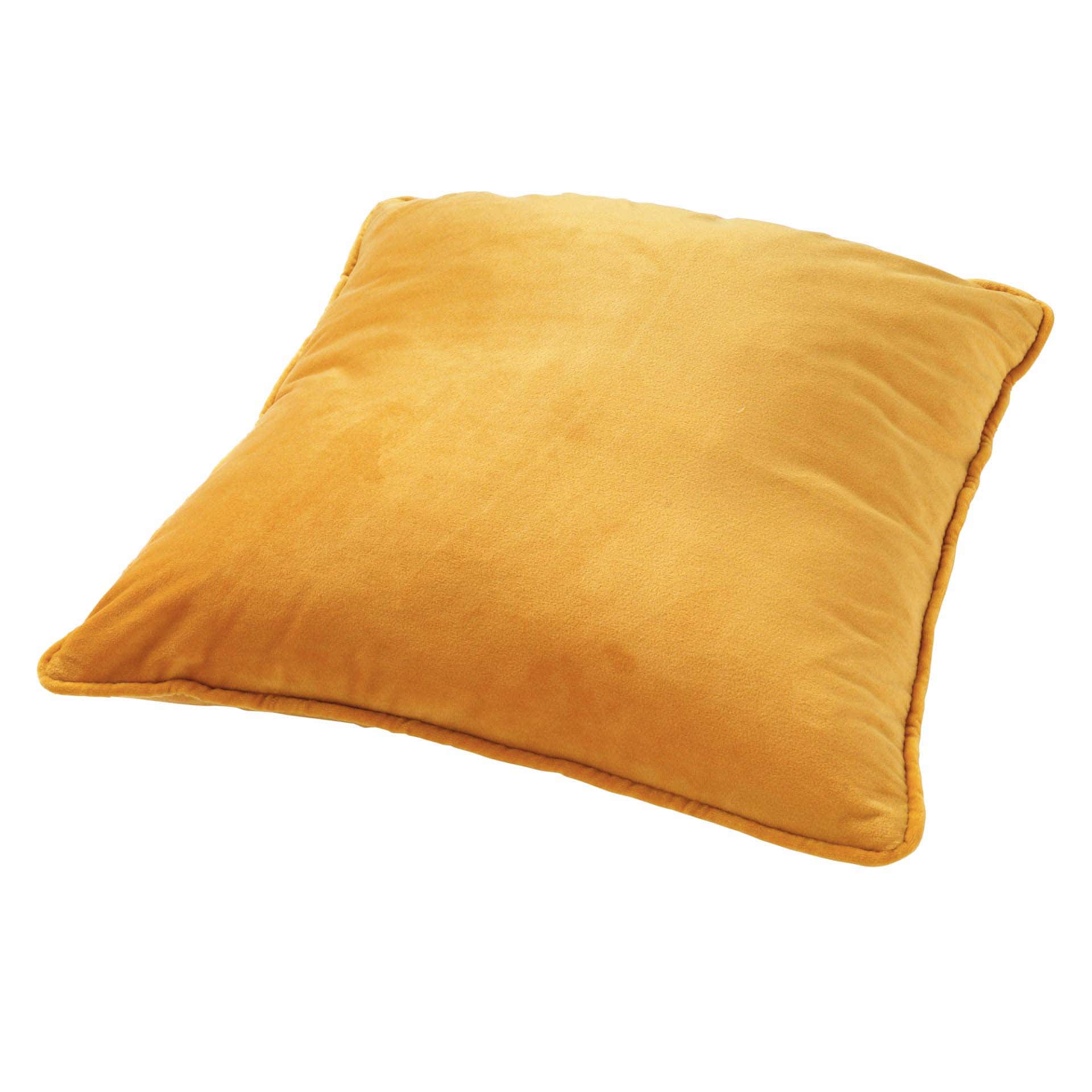 FINN - Sierkussen 60x60 cm - velvet - effen kleur - Golden Glow - geel