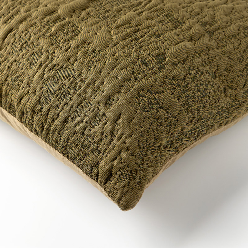 LYLA - Sierkussen 45x45 cm - 3D - effen print - Military Olive - groen