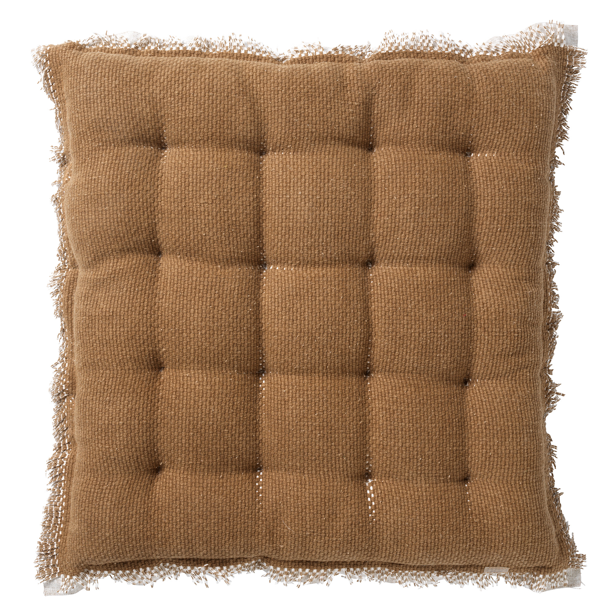 BURTO - Stoelkussen van gewassen katoen Tobacco Brown 40x40 cm - bruin BURTO - Stoelkussen van gewassen katoen Tobacco Brown 40x40 cm - bruin