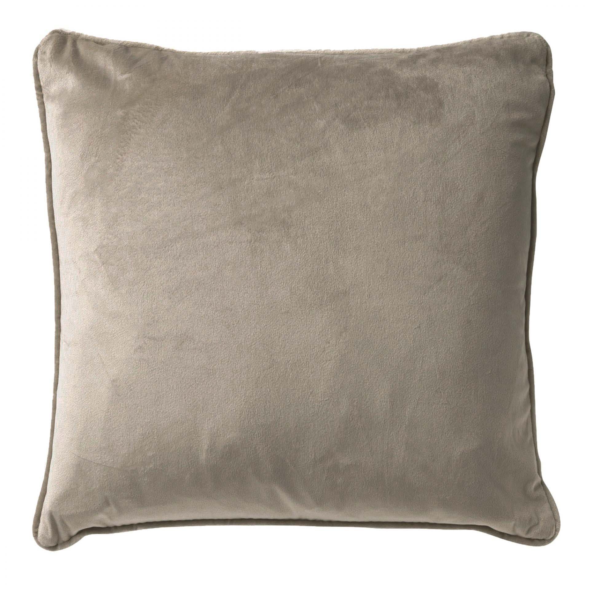 FINN - Sierkussen 60x60 cm - velvet - effen kleur - Driftwood - taupe